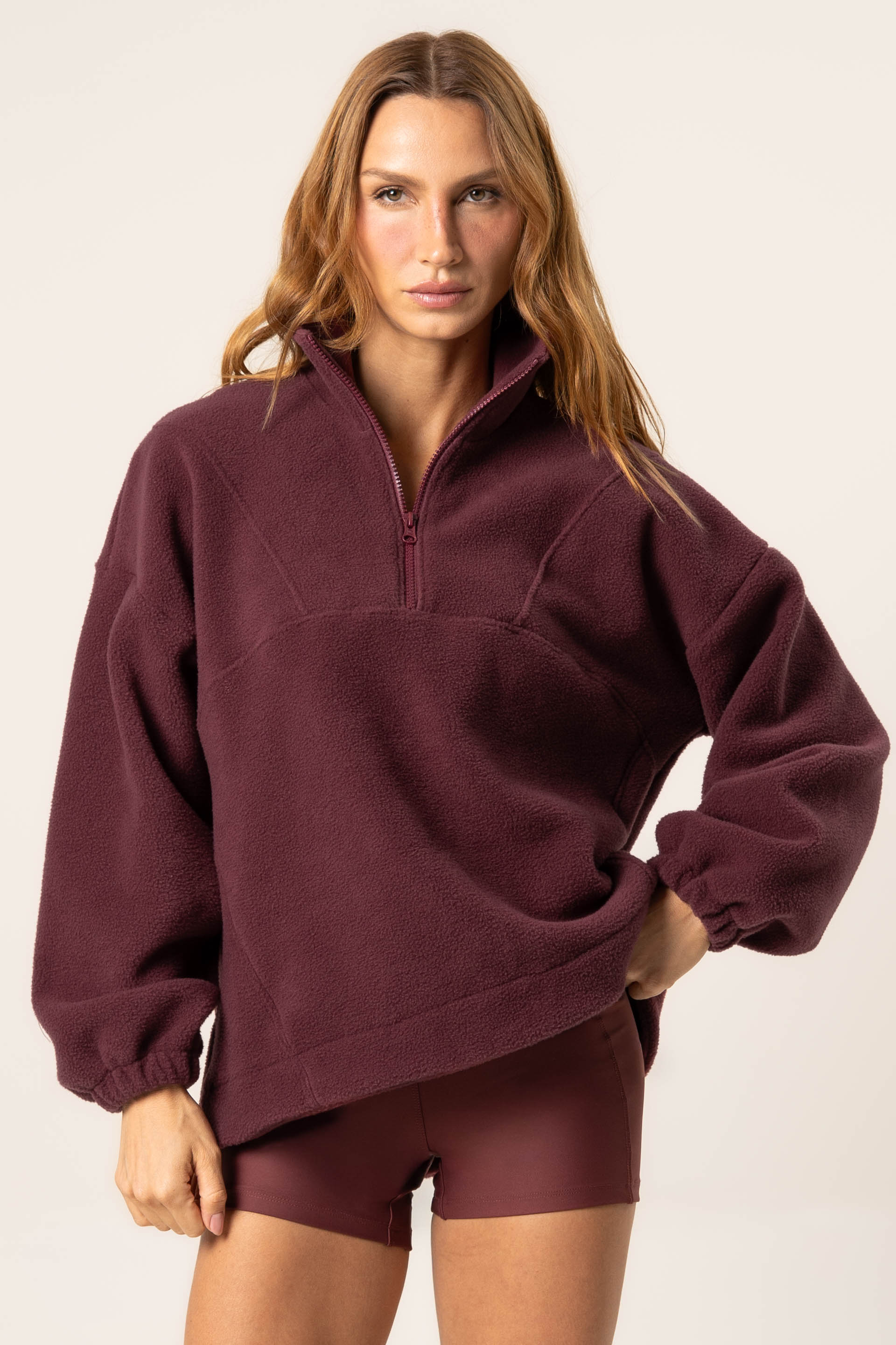 Blusão Thermal Com Zíper Elevate Vivame Vinho - Imagem 1