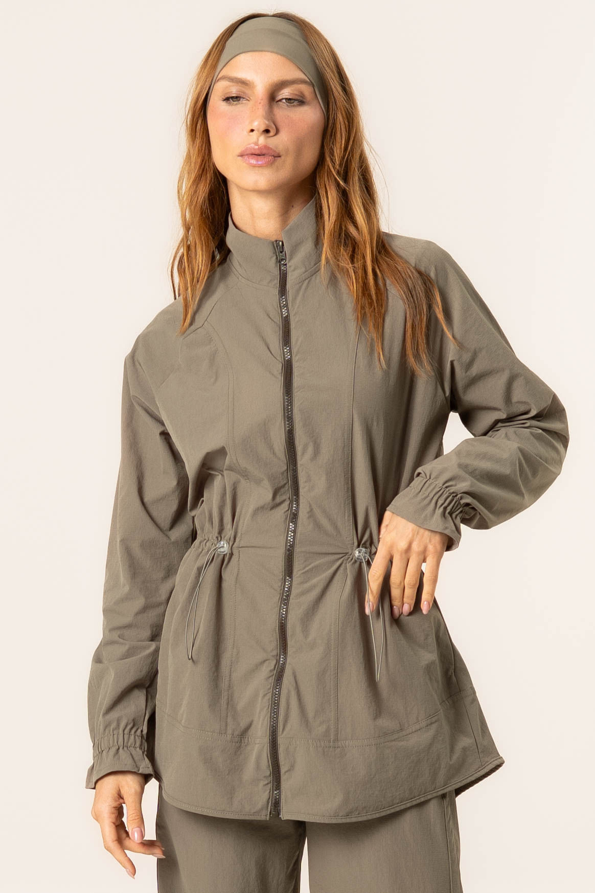 Parka Alongada Com Bolso Flex Vivame Verde - Imagem 1