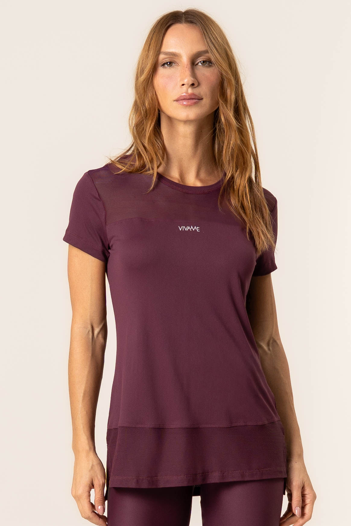 Camiseta Com Tela Dark Cherry Vivame Vermelho - Imagem 1