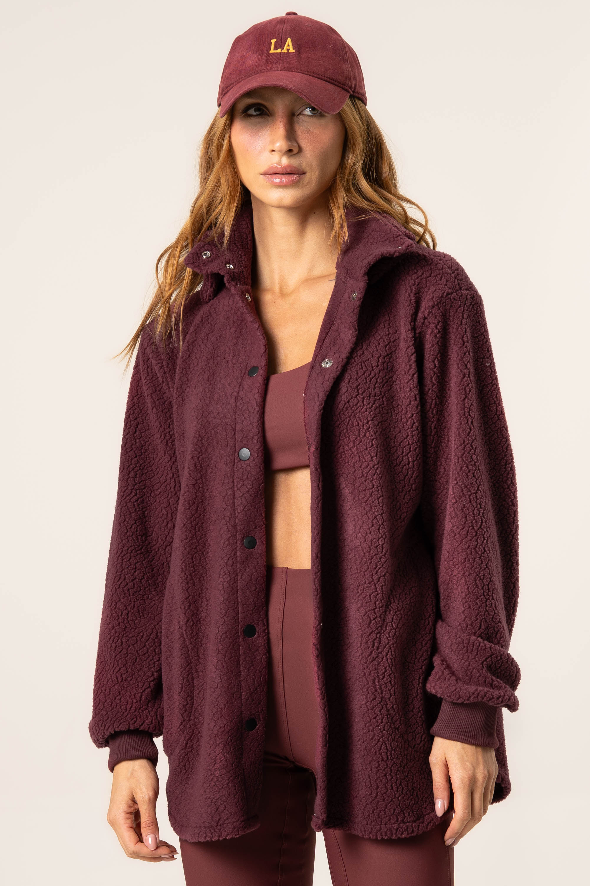 Camisa Com Gola Alta Sherpa Vivame Vinho - Imagem 1