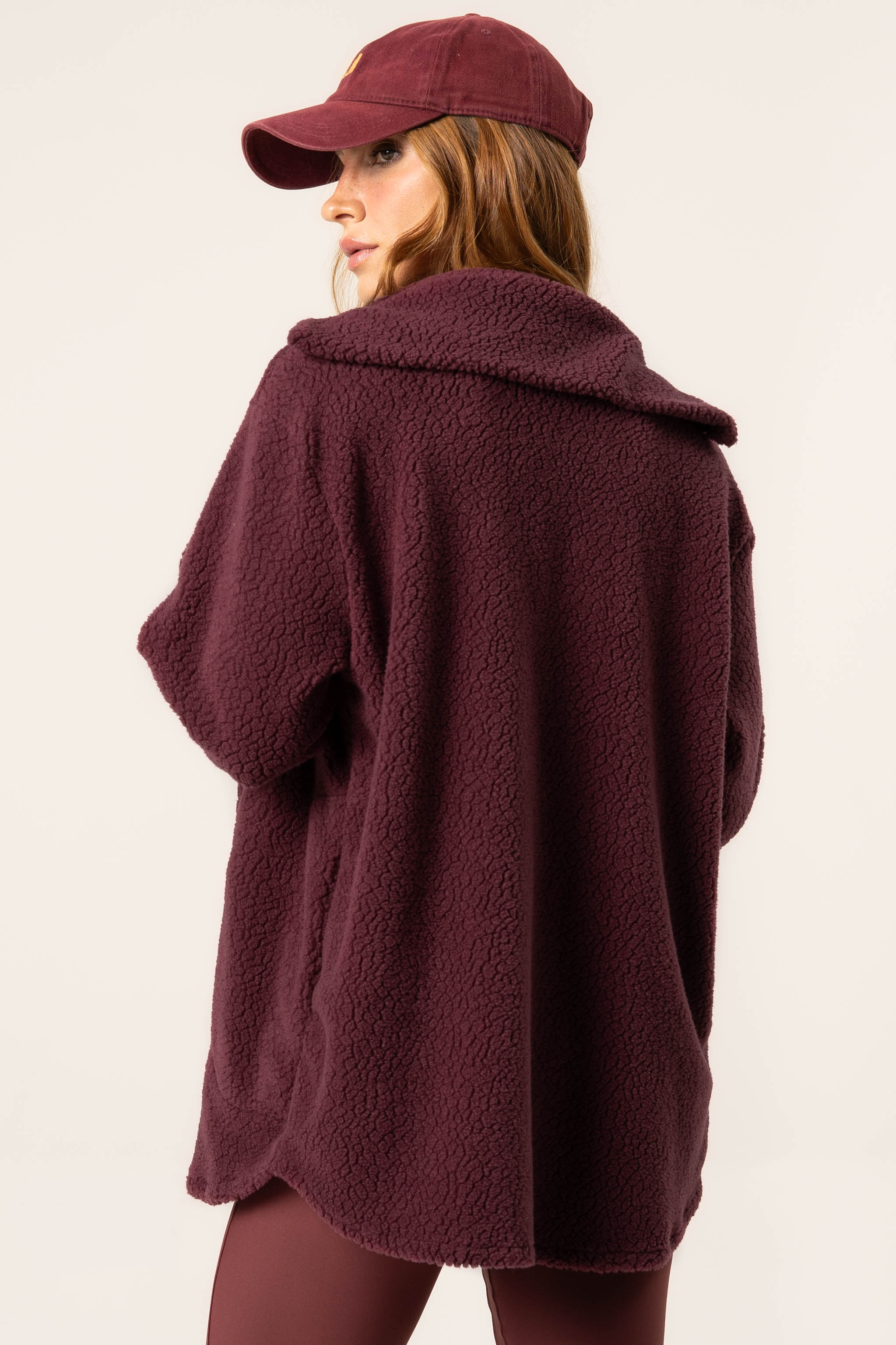 Camisa Com Gola Alta Sherpa Vivame Vinho - Imagem 2