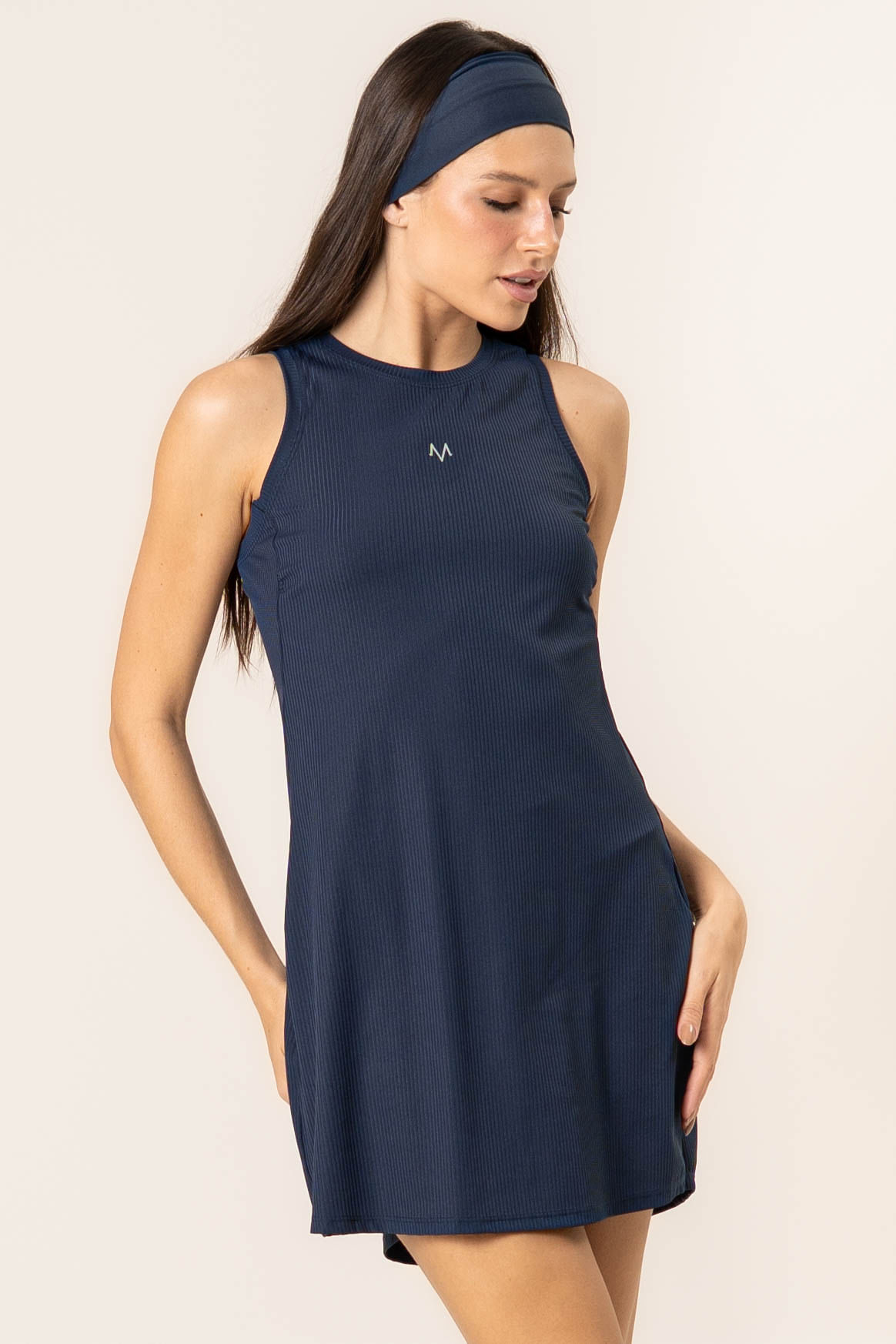 Vestido Com Shorts Trace Vivame Azul-marinho - Imagem 1