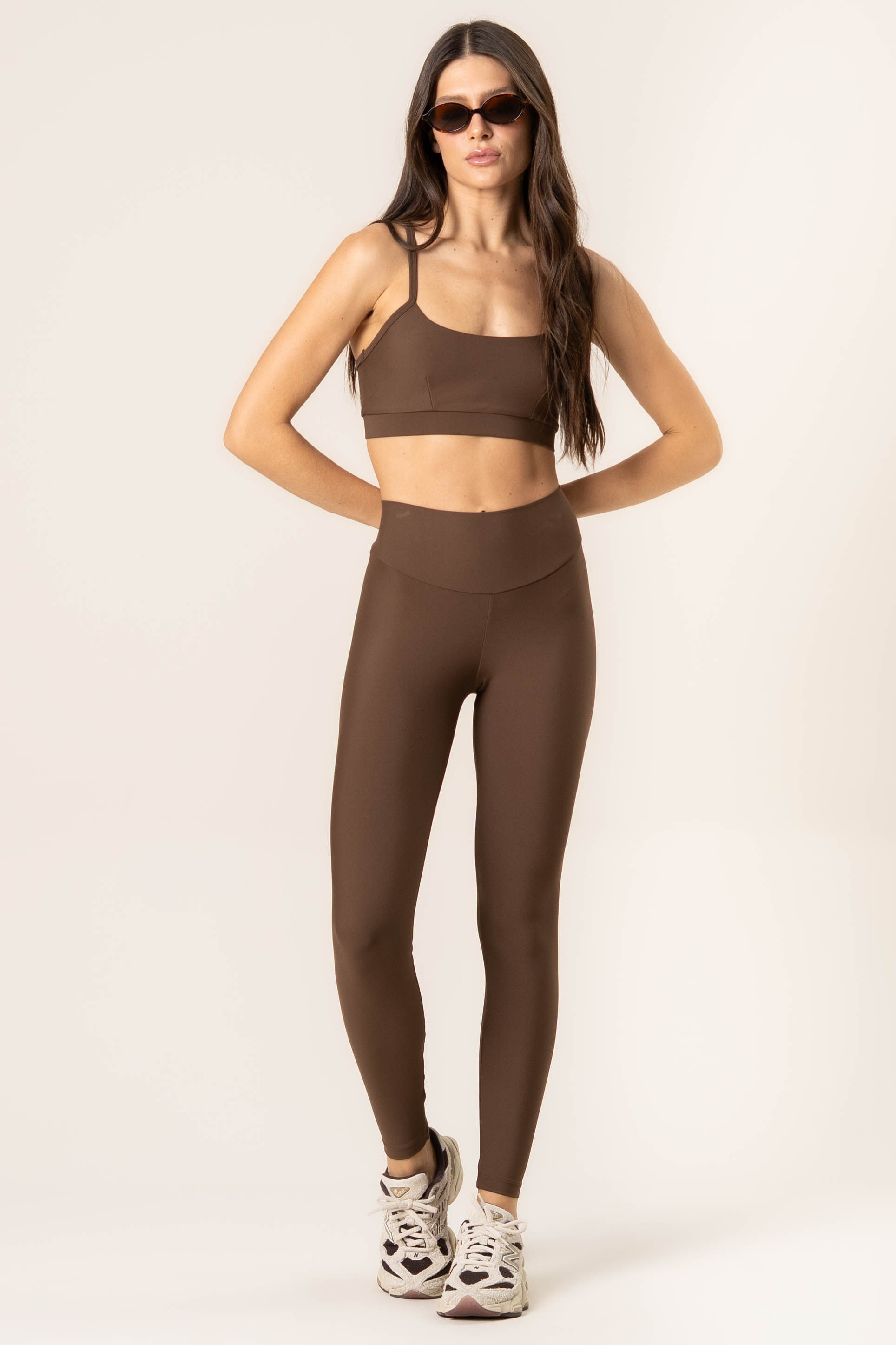 Calça Legging Comfort Shape Sprint Vivame Marrom - Imagem 1
