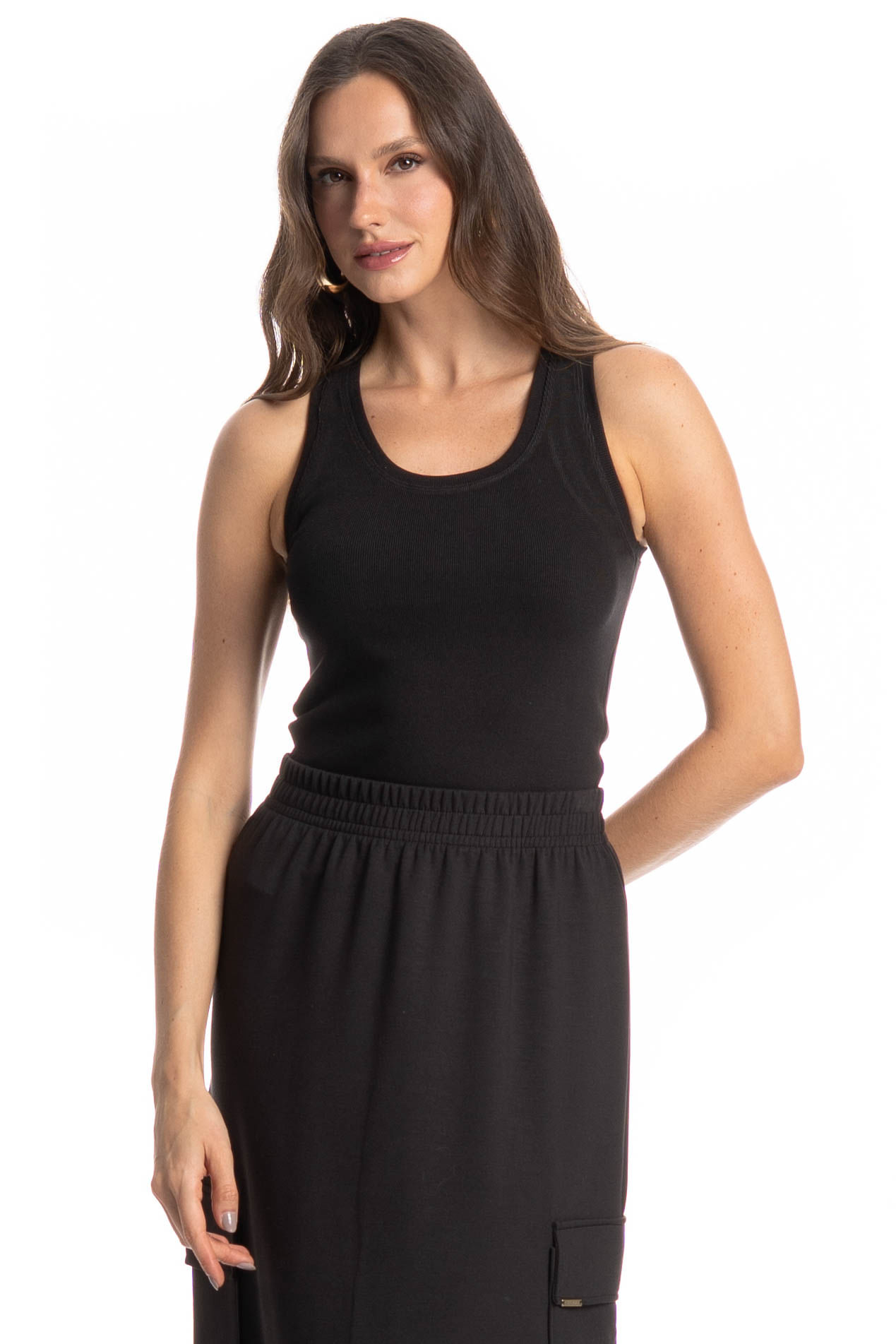 Regata Bruna Preto - Imagem 1