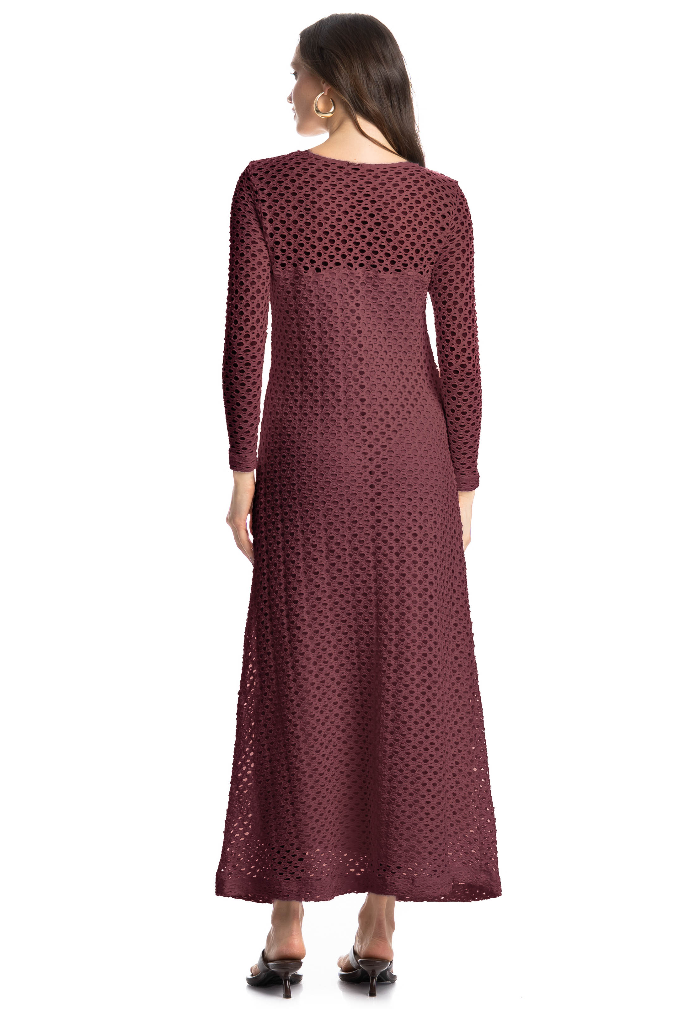 Vestido Com Manga Mangostim Vinho - Imagem 2