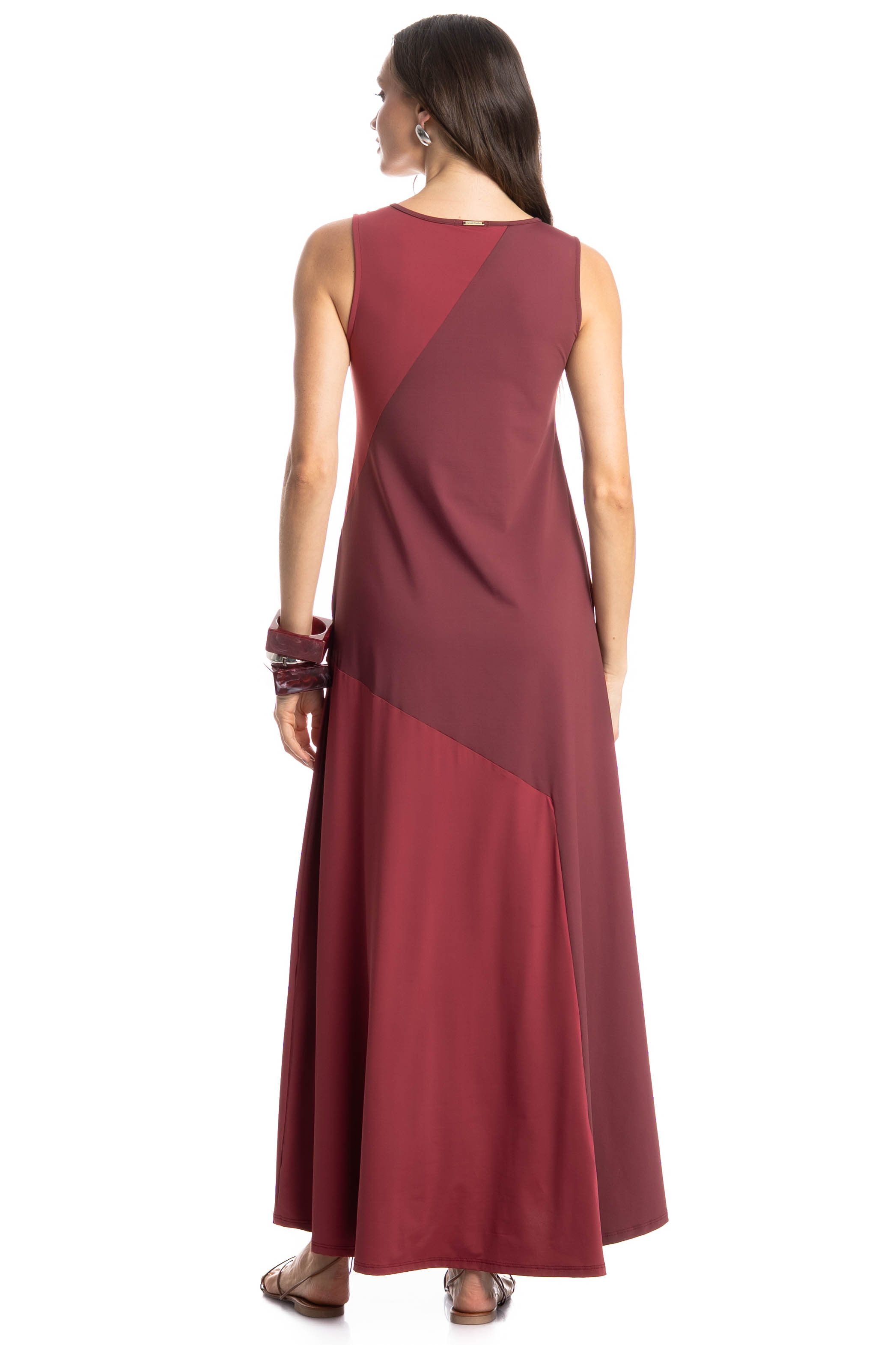 Vestido Bicolor Malbec Vinho - Imagem 2
