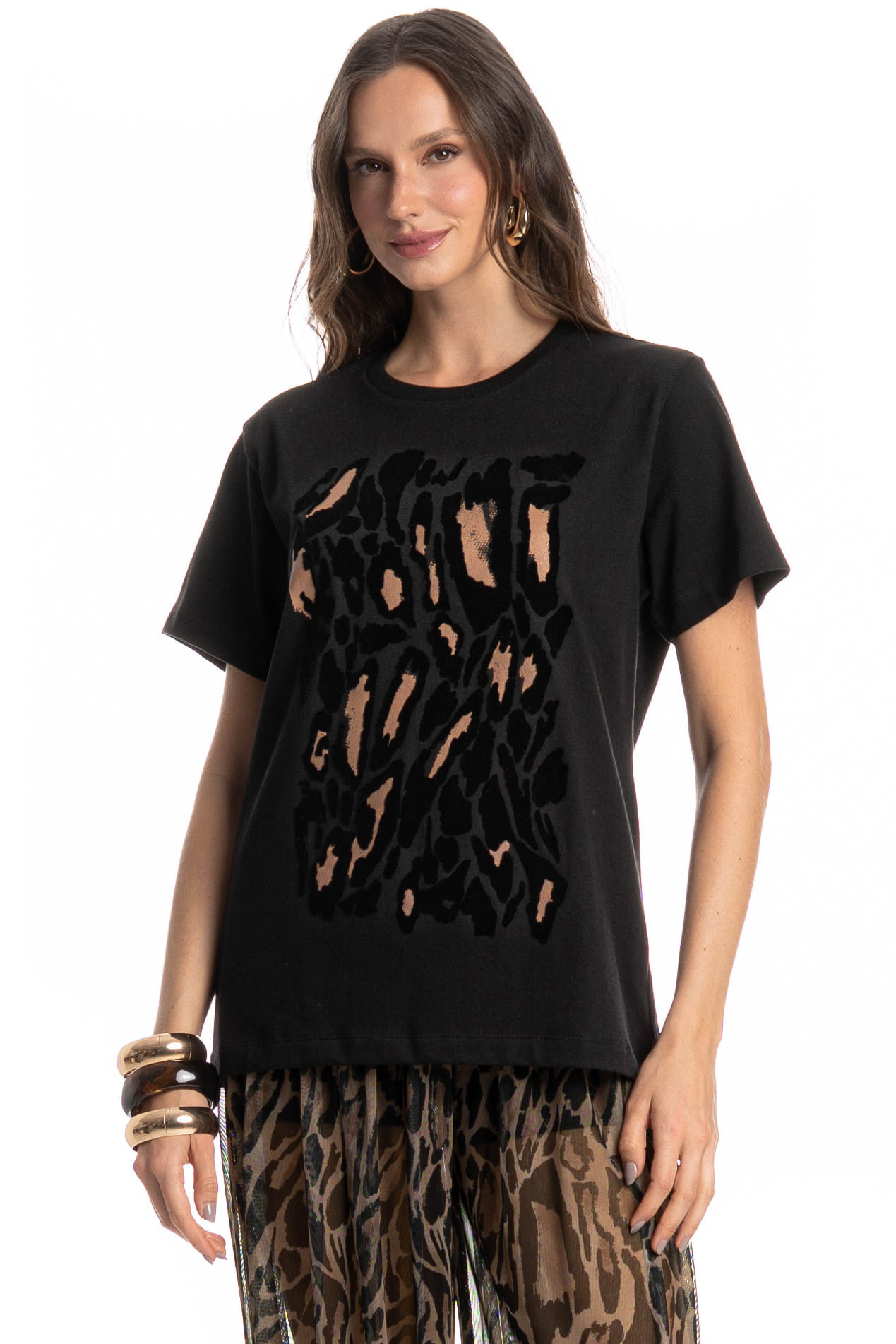 Camiseta Onça Preto - Imagem 1