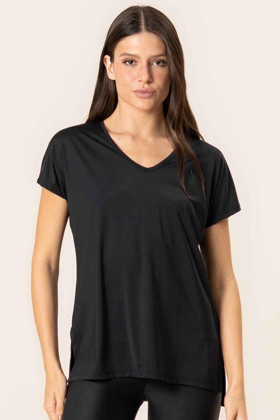 Camiseta Decote V Basic Pulse Vivame Preto - Imagem 1