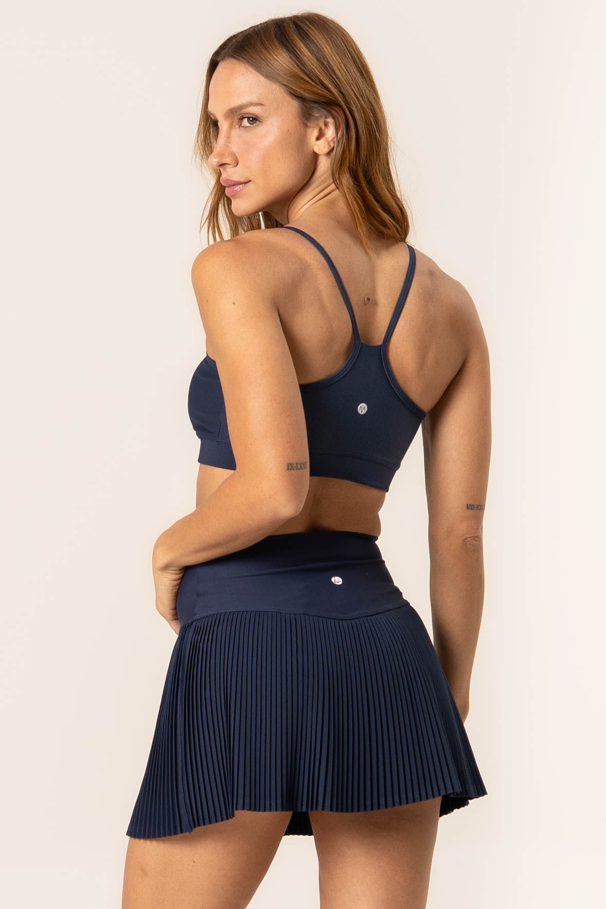 Short Saia Plissado Cardio Azul-marinho - Imagem 2