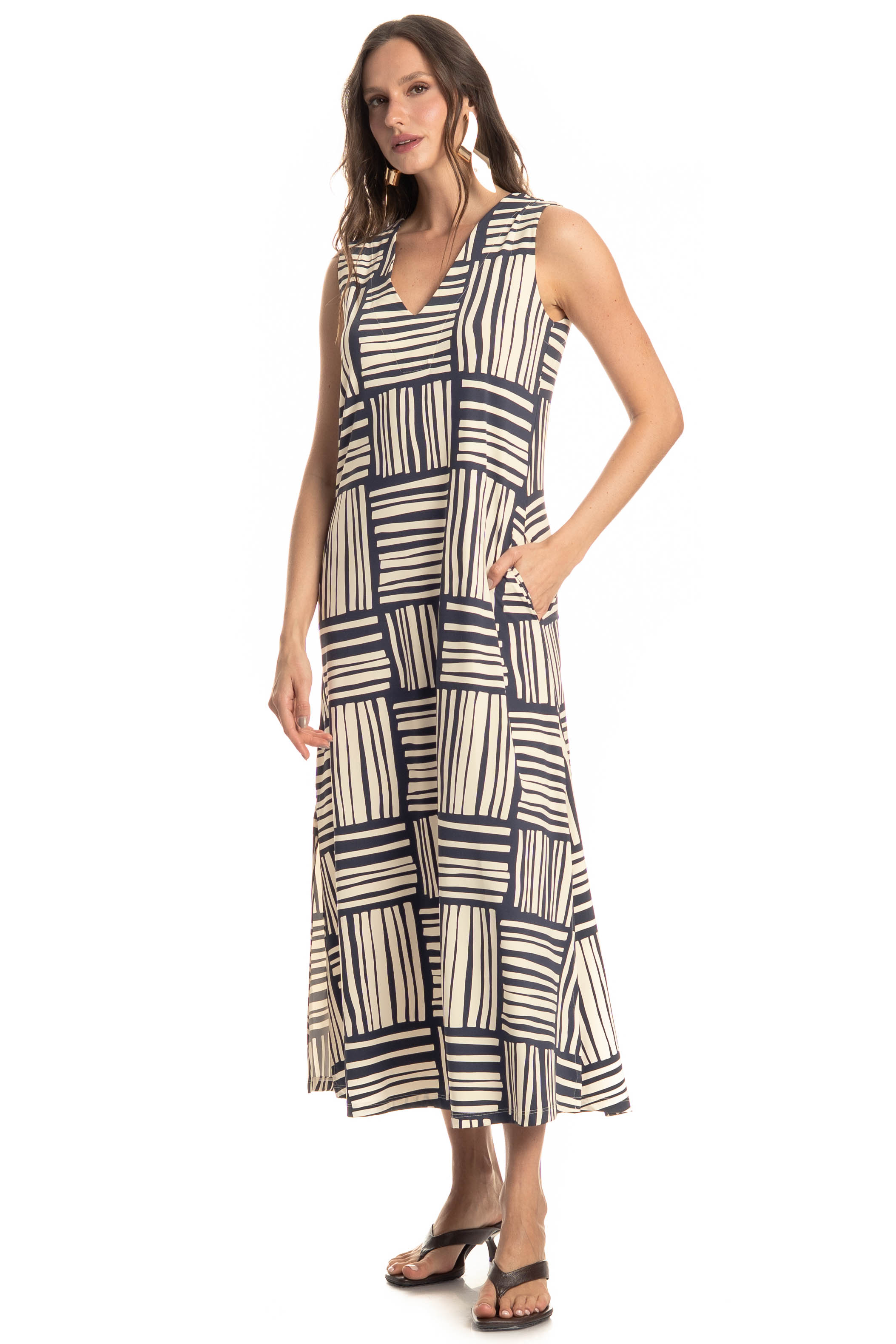 Vestido Com Bolso Montreal Azul-marinho - Imagem 1