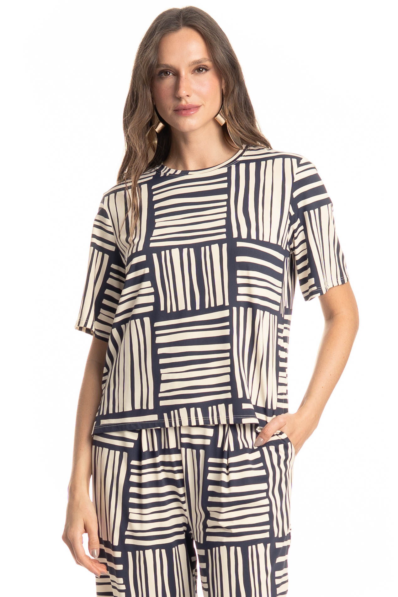 Blusa Ampla Feminina Montreal Azul-marinho - Imagem 1