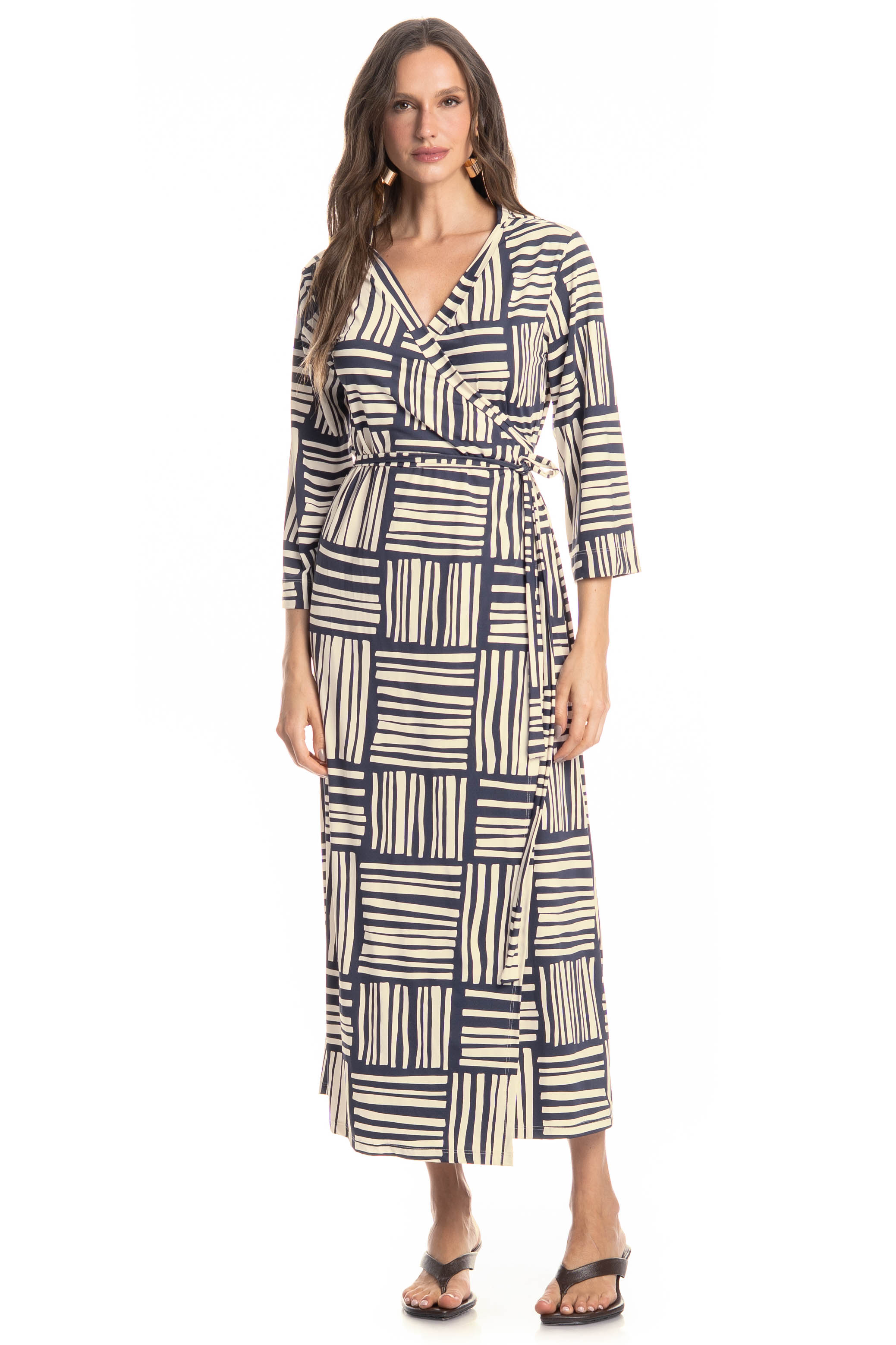 Vestido Com Amarre Montreal Azul-marinho - Imagem 1