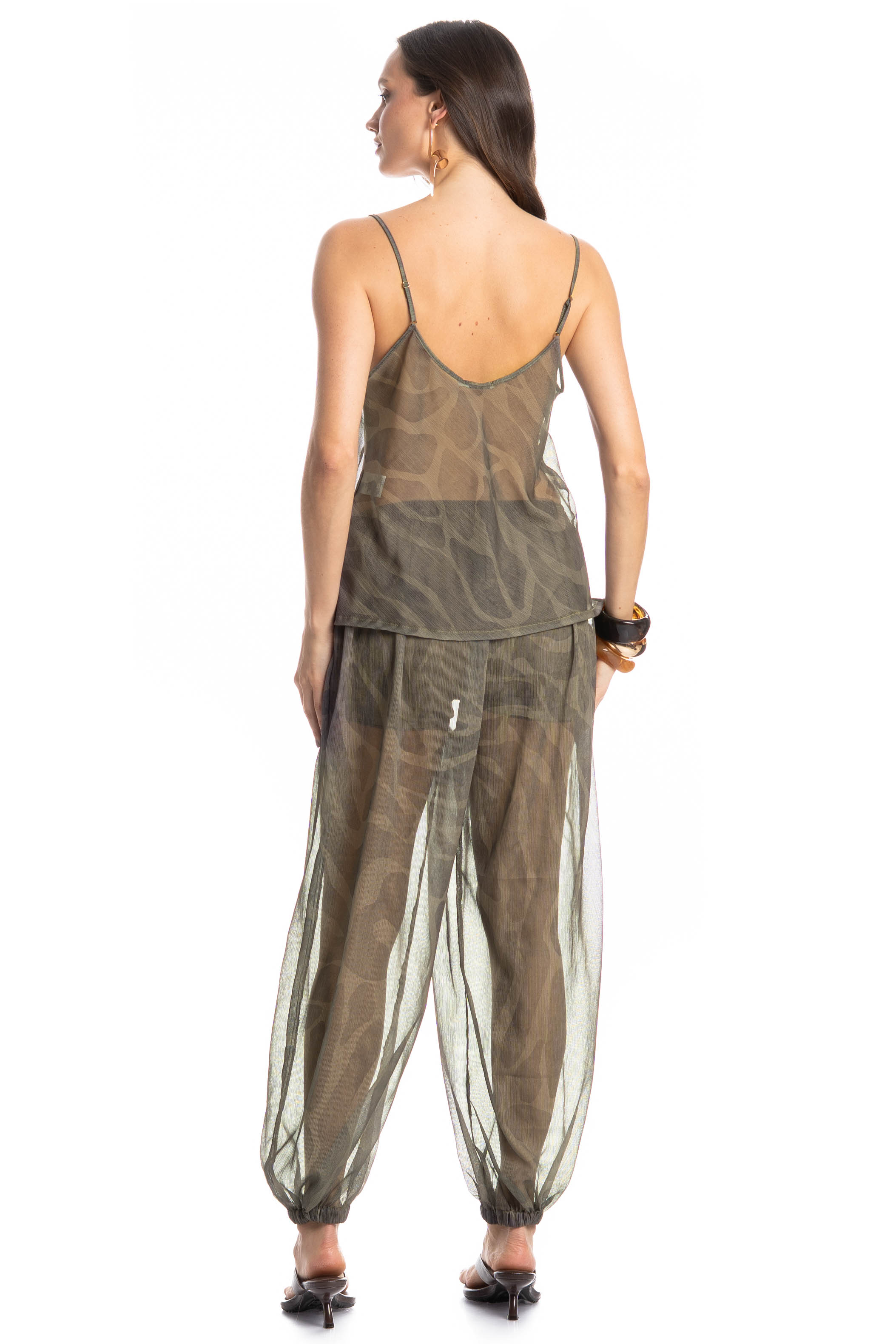 Calça Com Bolso Safari Verde - Imagem 2