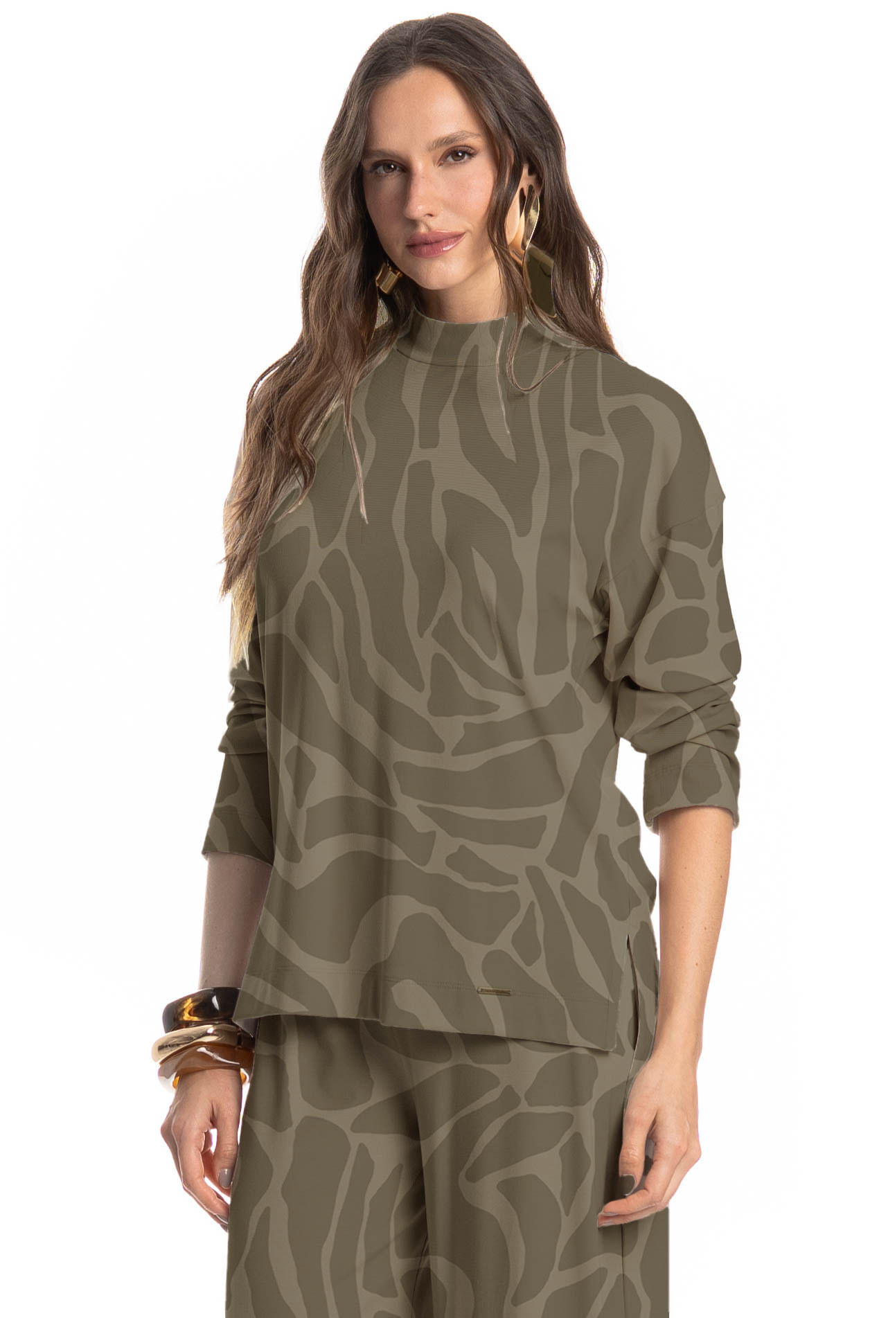 Blusa Feminina Safari Verde - Imagem 1