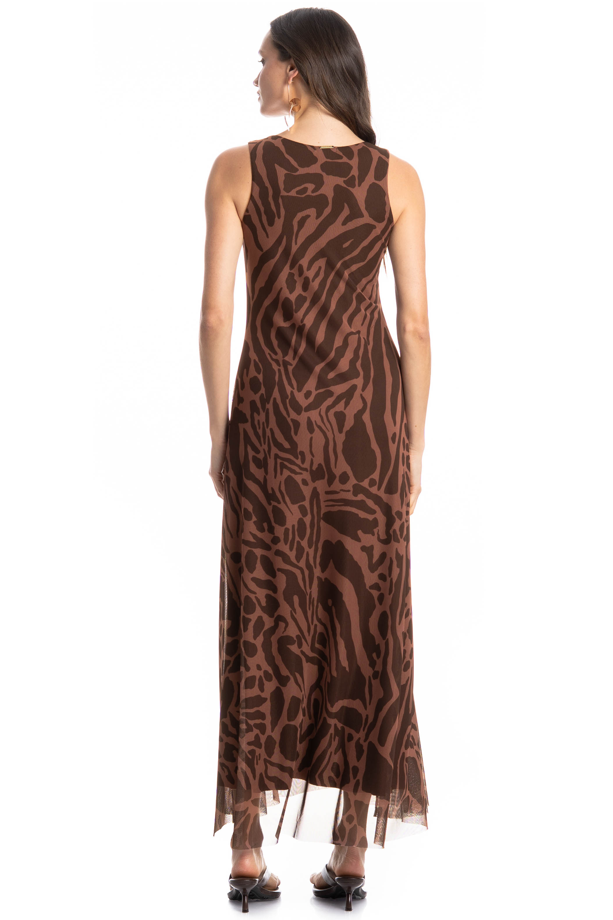 Vestido Evasê De Tule Colinas Marrom - Imagem 2