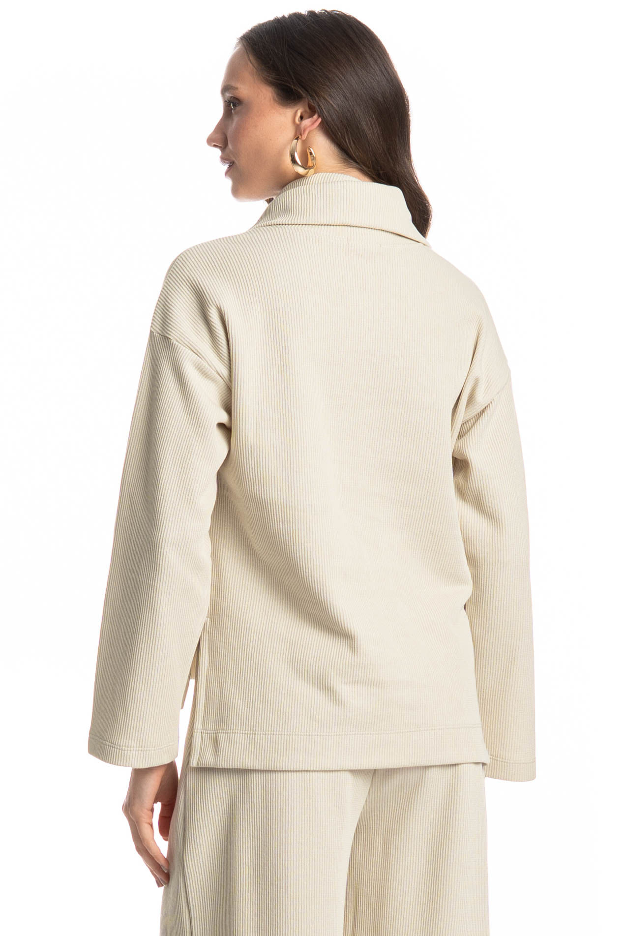 Blusa Feminina Gola Alta Giulia Branco - Imagem 2