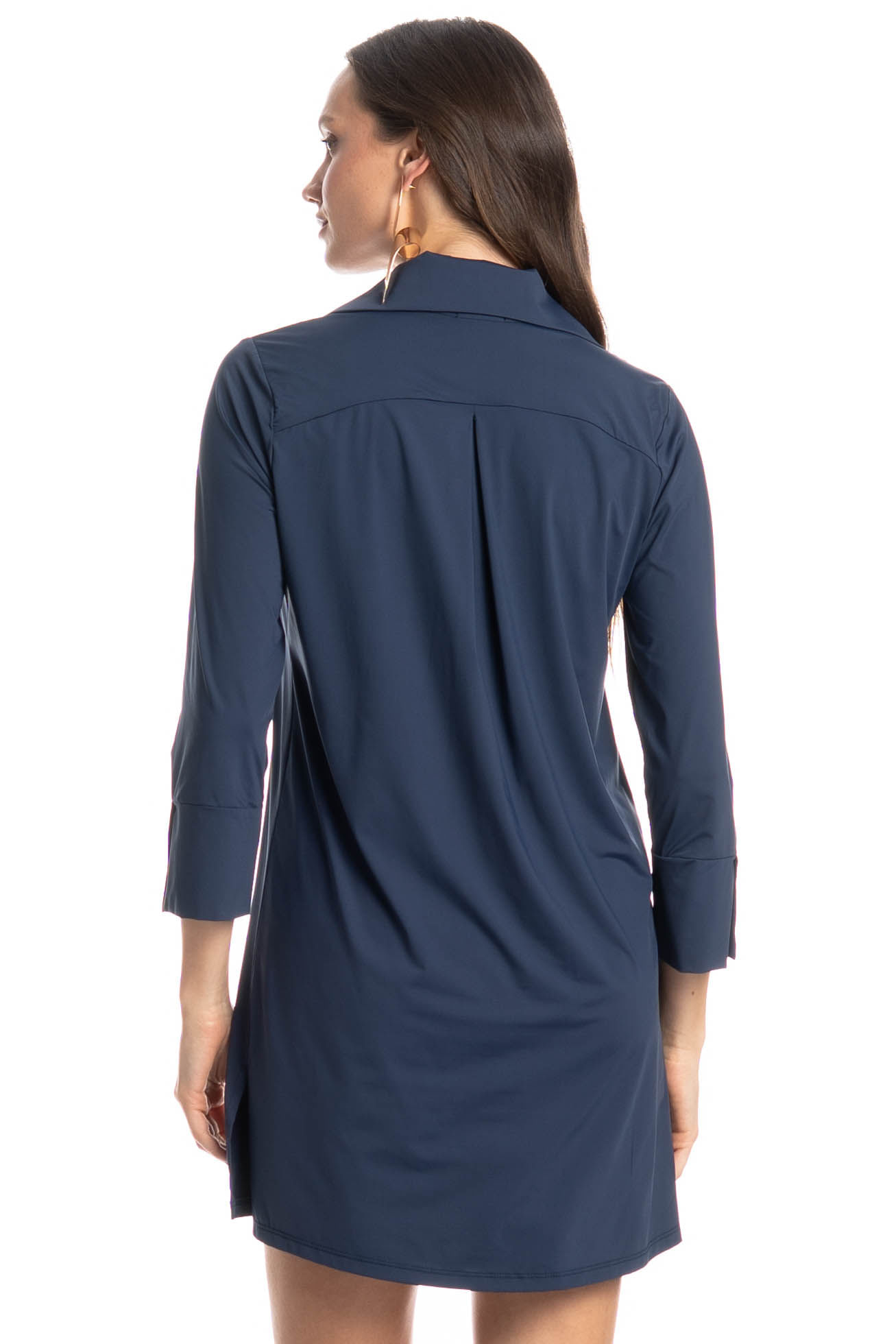 Camisa Feminina Abotoada Breeze Azul-marinho - Imagem 2