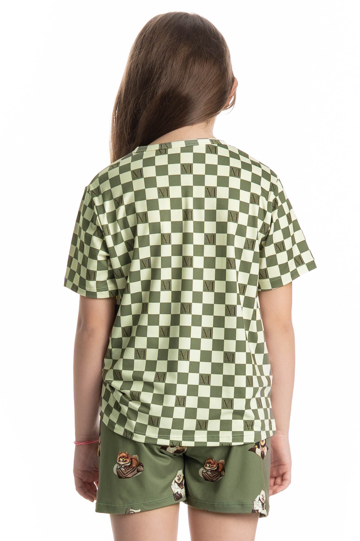 Pijama Curto Infantil Unissex Country Moka Verde - Imagem 2