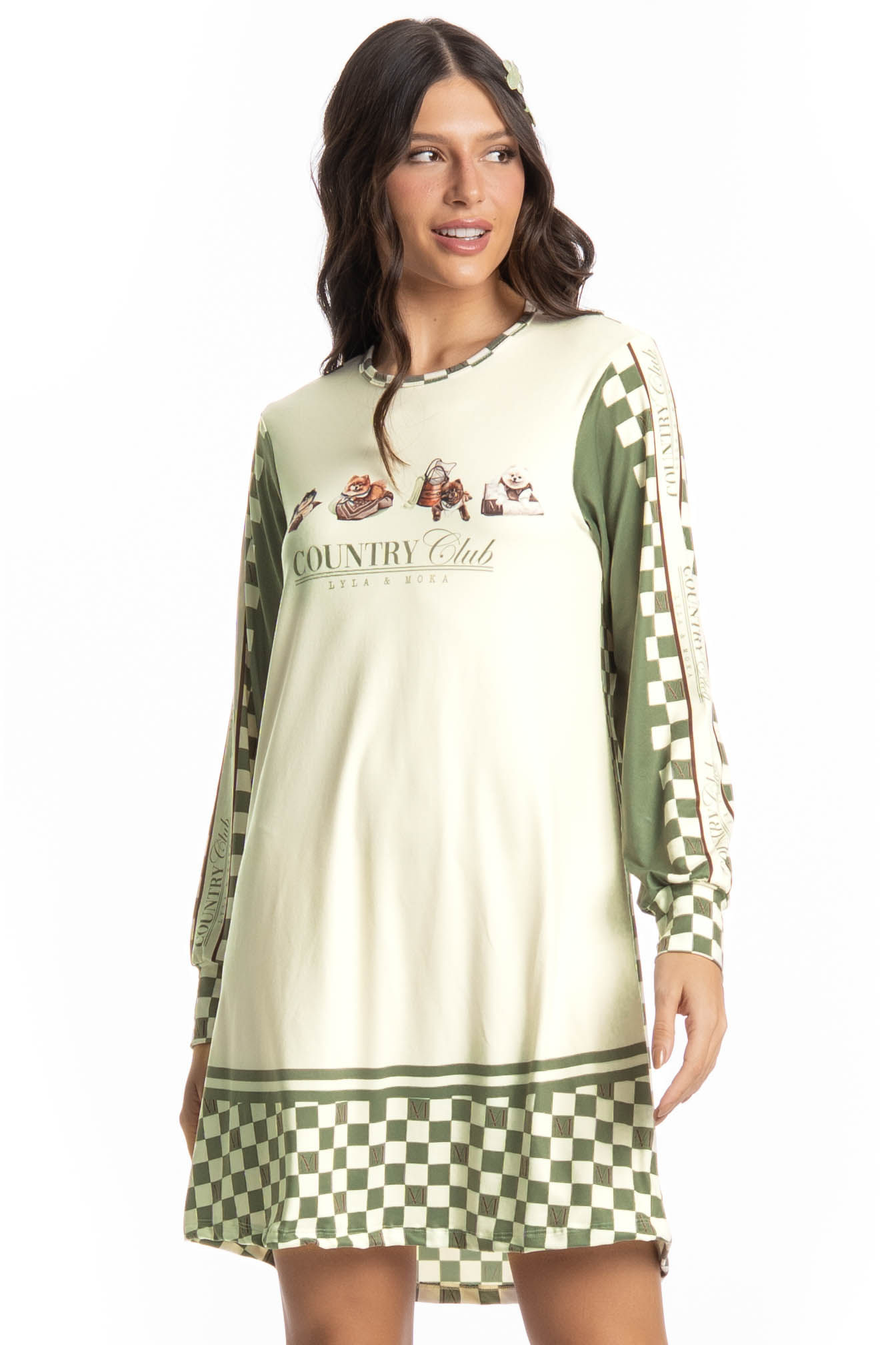 Camisão Manga Longa Country Moka Verde - Imagem 1