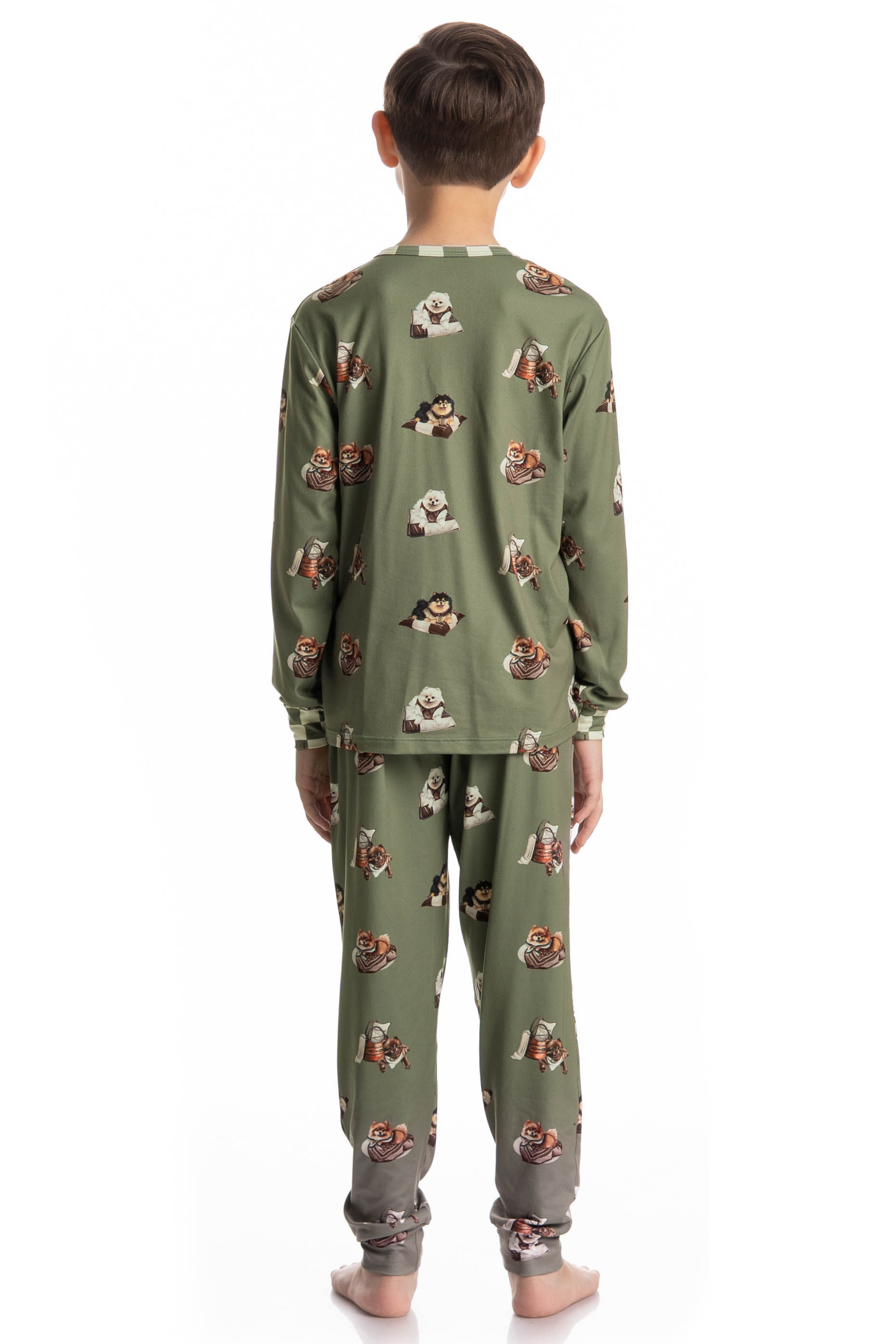 Pijama Longo Infantil Unissex Country Moka Verde - Imagem 2
