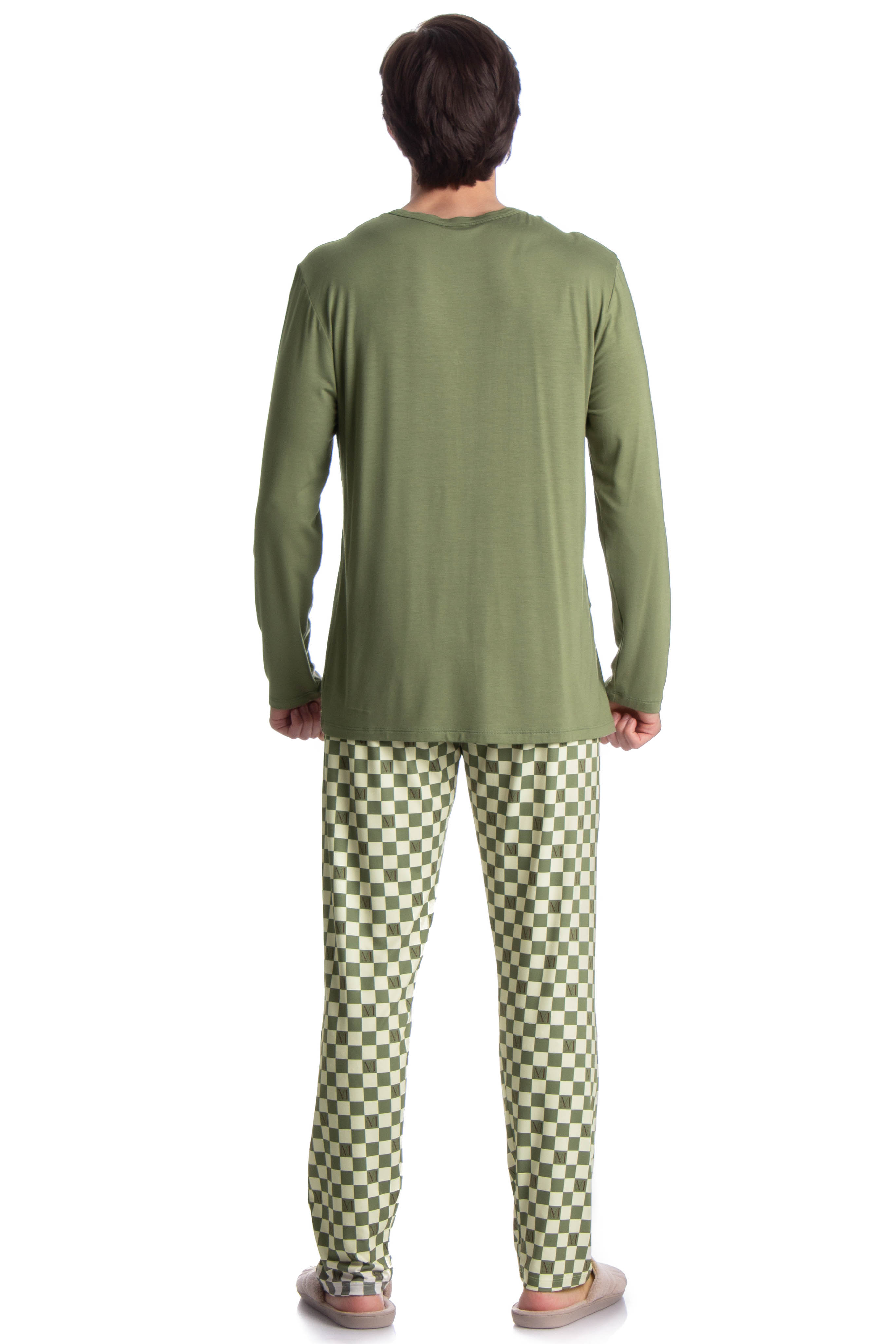 Pijama Longo Masculino Country Moka Verde - Imagem 2