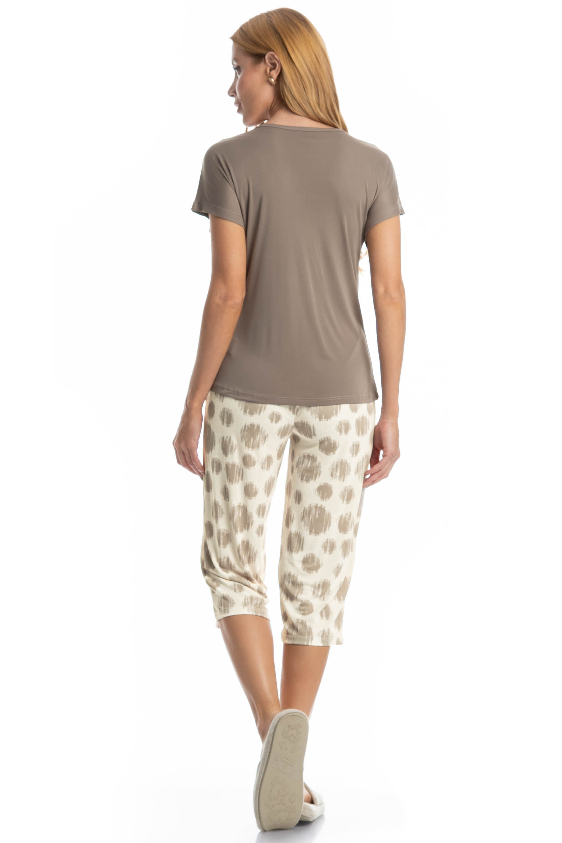 Pijama Feminino Pescador Ágata Bege - Imagem 2