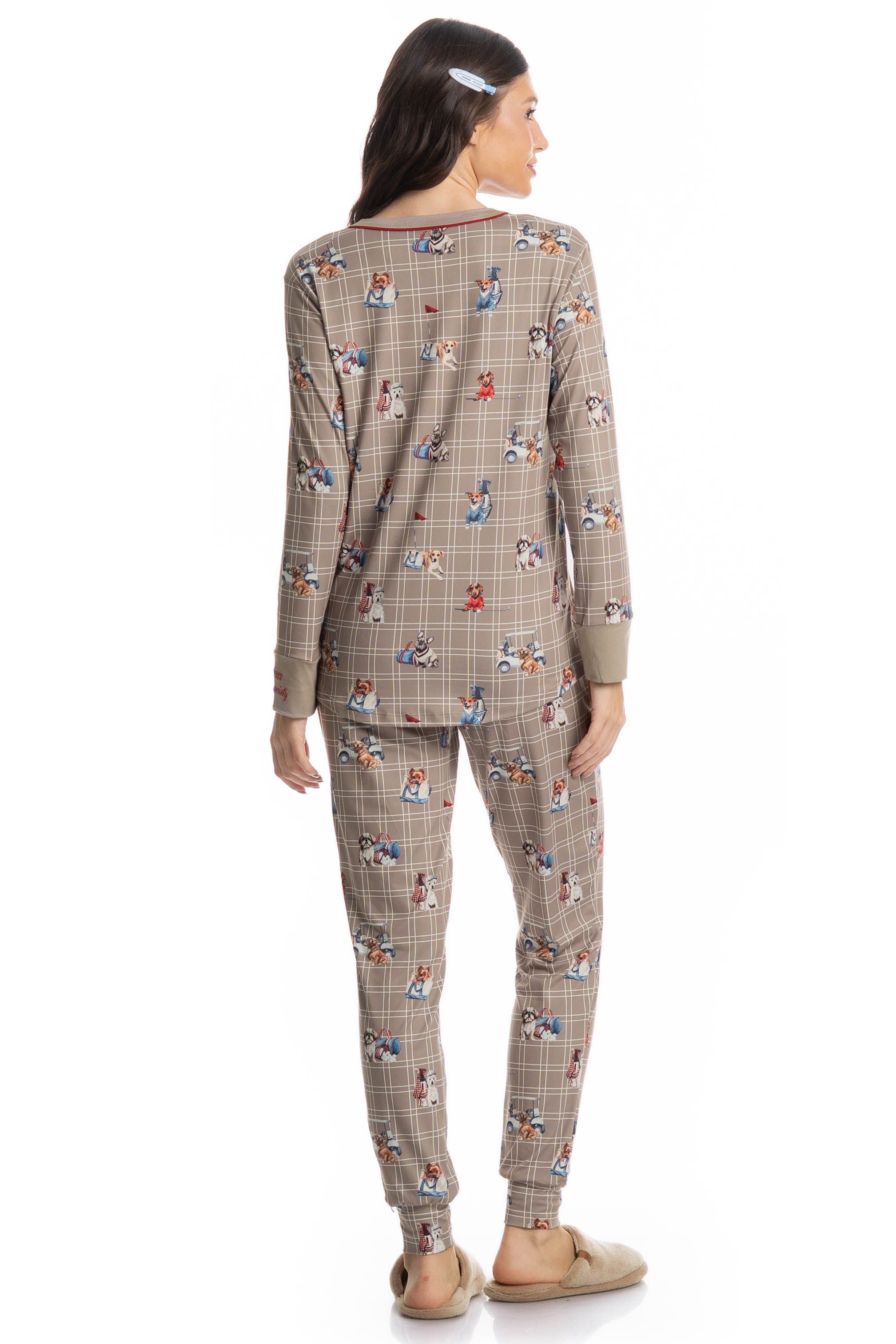 Pijama Longo Dogs Golf Bege - Imagem 2