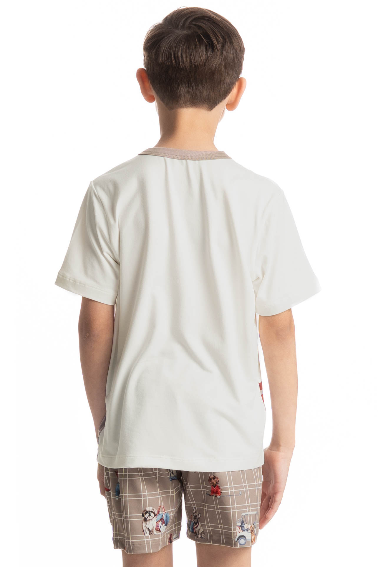 Pijama Curto Infantil Unissex Dogs Golf Bege - Imagem 2