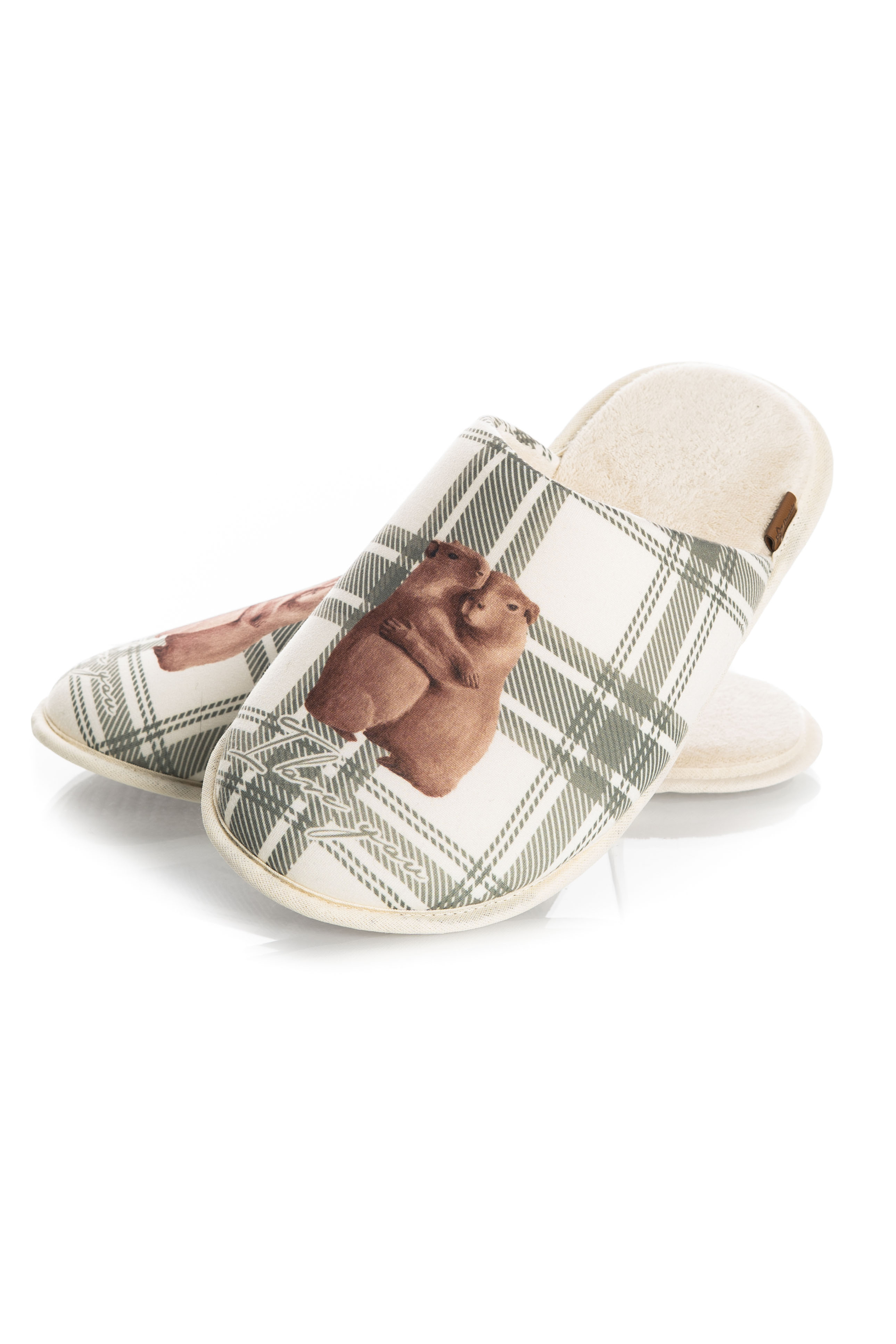 Chinelo Em Atoalhado Capivara Branco - Imagem 1