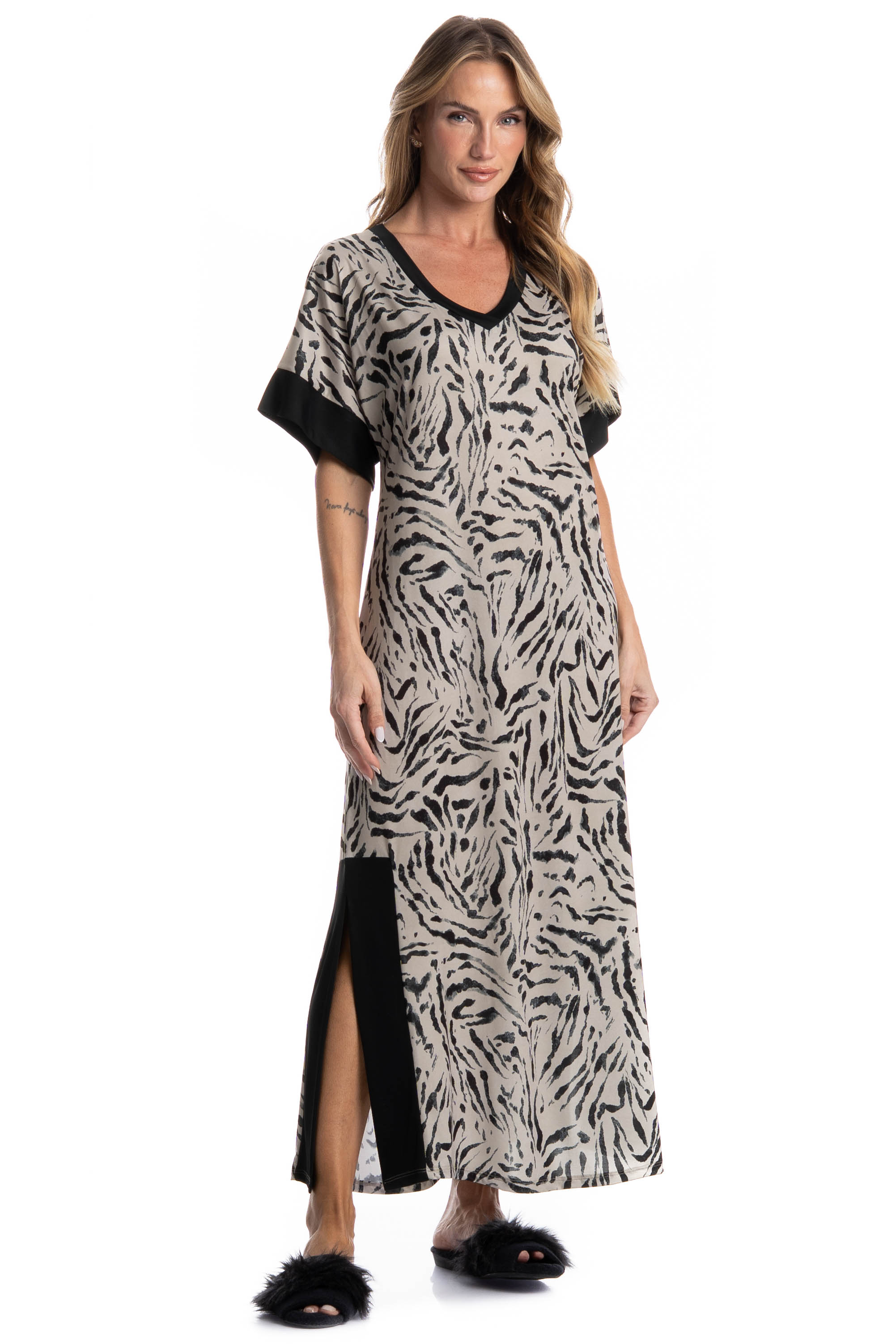 Kaftan Longo Felina Preto - Imagem 1