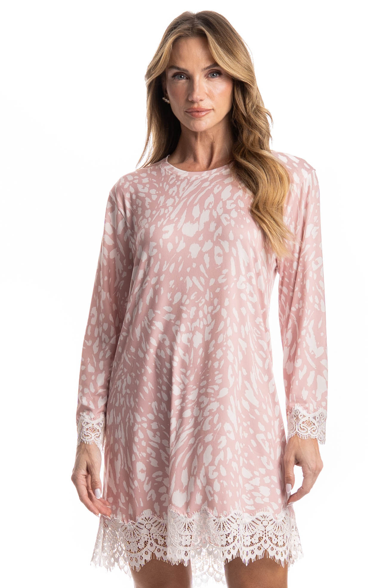 Camisão Curto Manga Longa Luísa Rosa-3 - Imagem 1