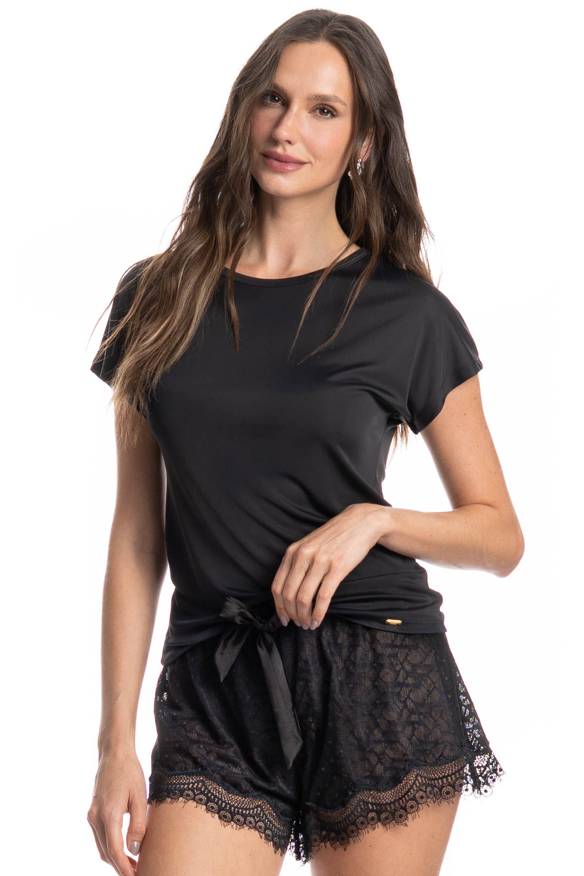 Pijama Curto Cleo Preto - Imagem 1