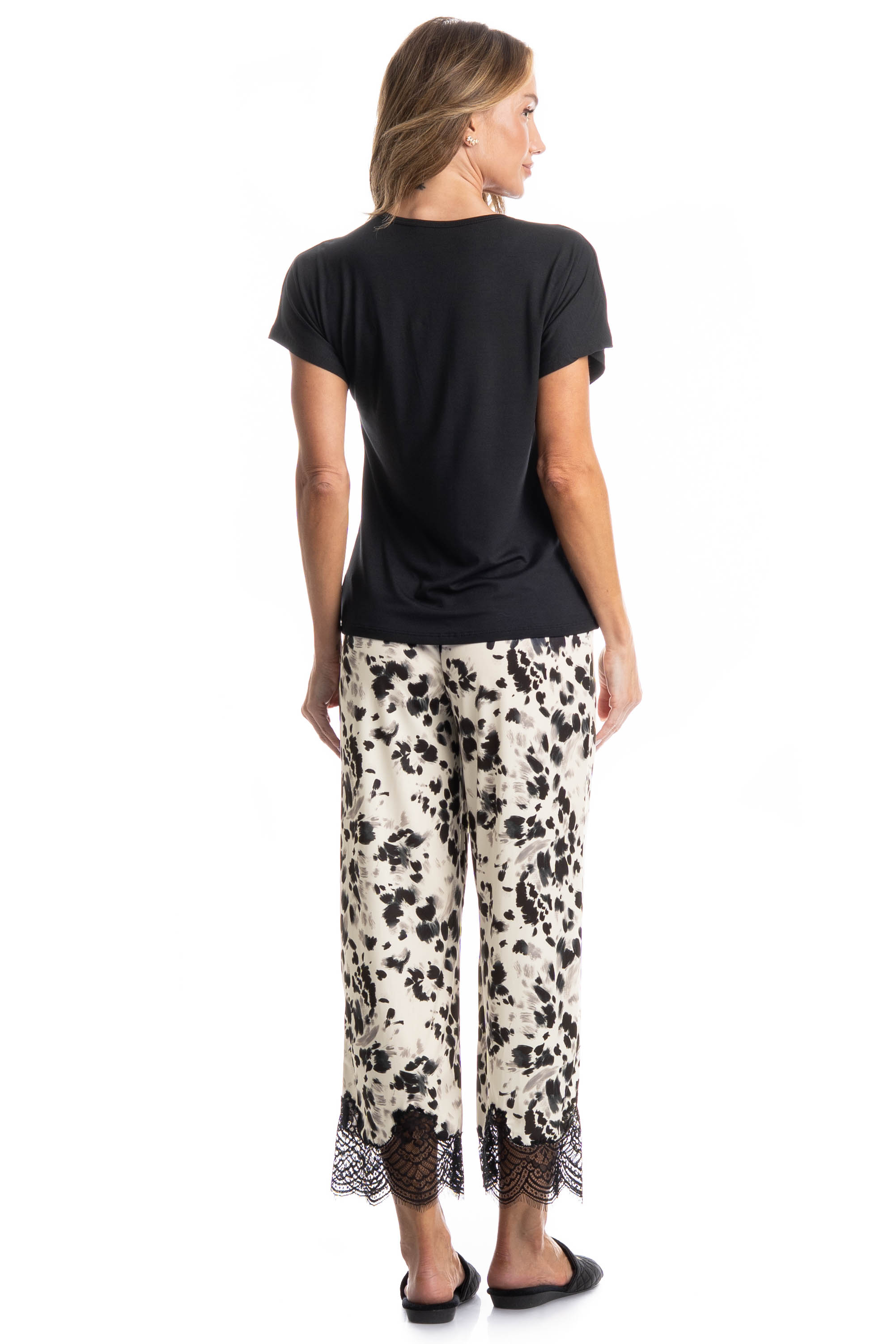 Pijama Feminino Capri Helen Preto - Imagem 2