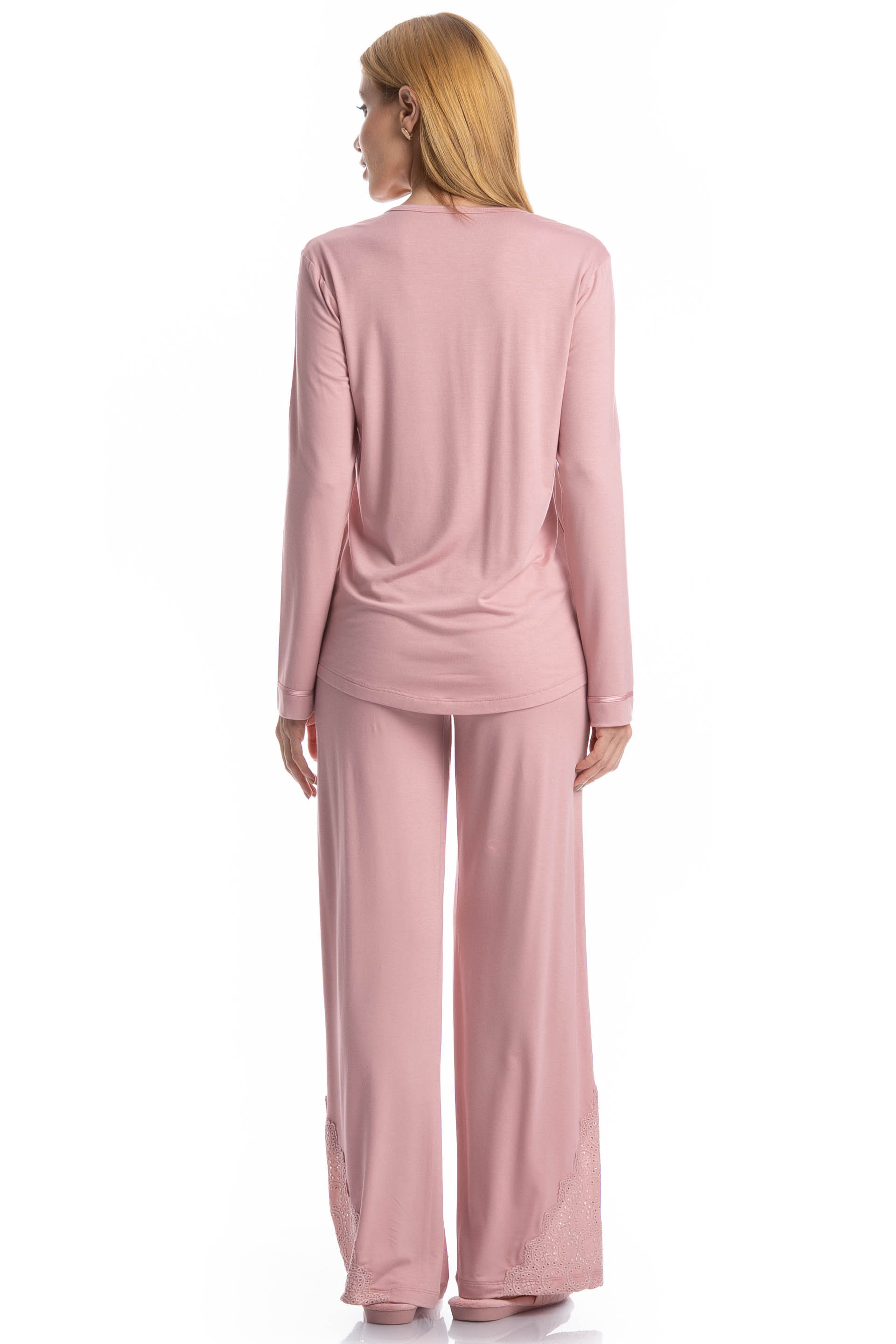 Pijama Longo Laise Rosa-3 - Imagem 2