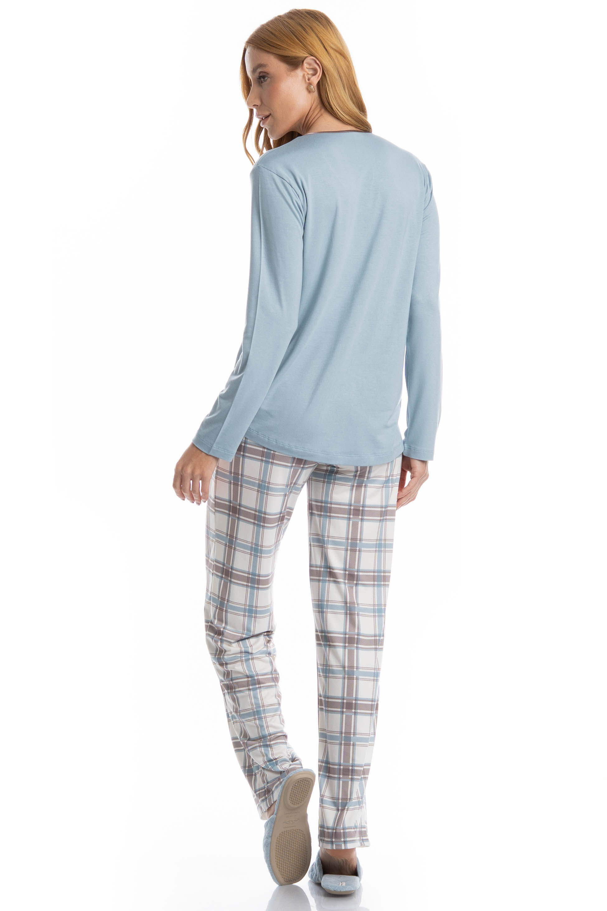 Pijama Feminino Longo Analu Azul - Imagem 2