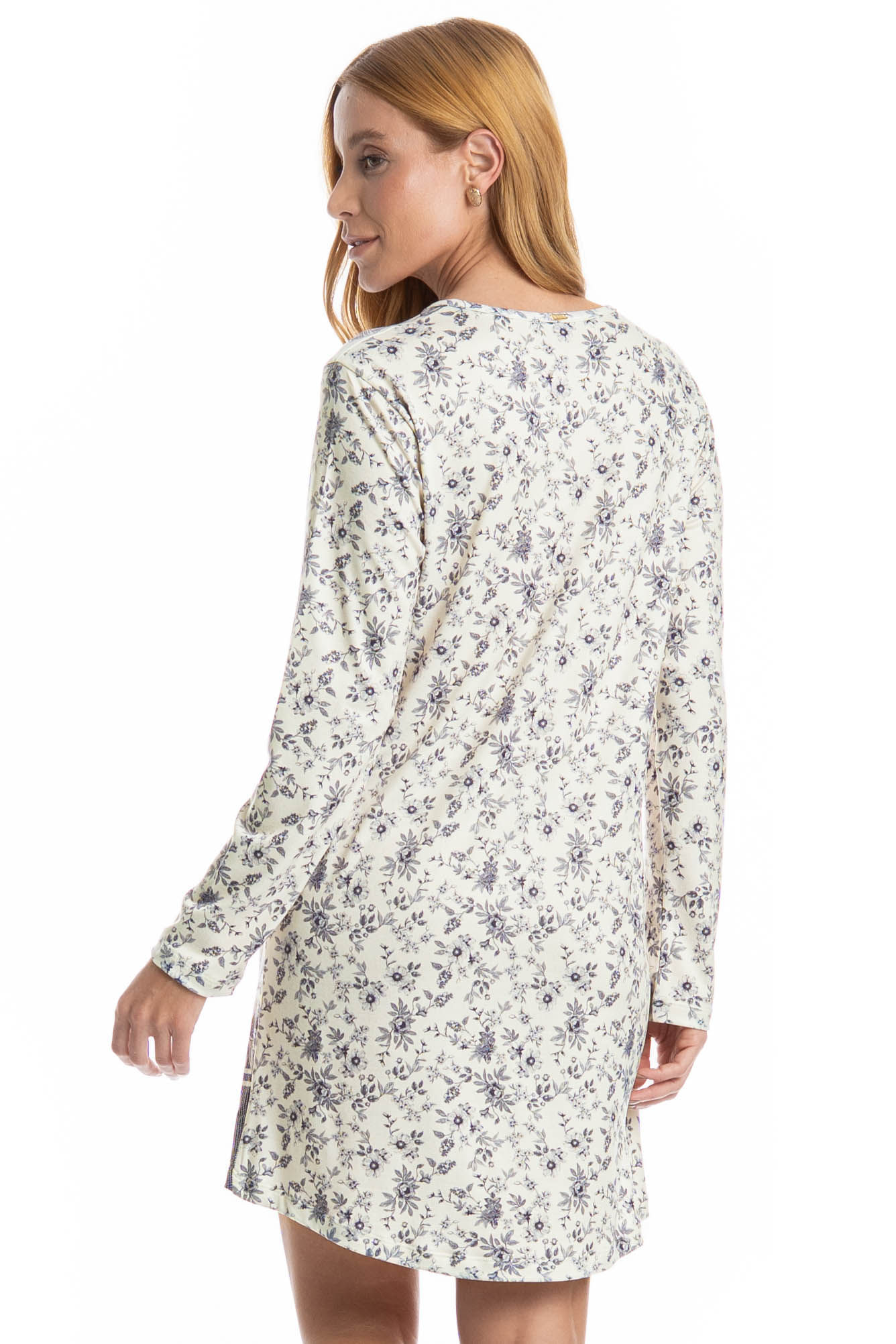 Camisão Feminino Manga Longa Amália Branco - Imagem 2