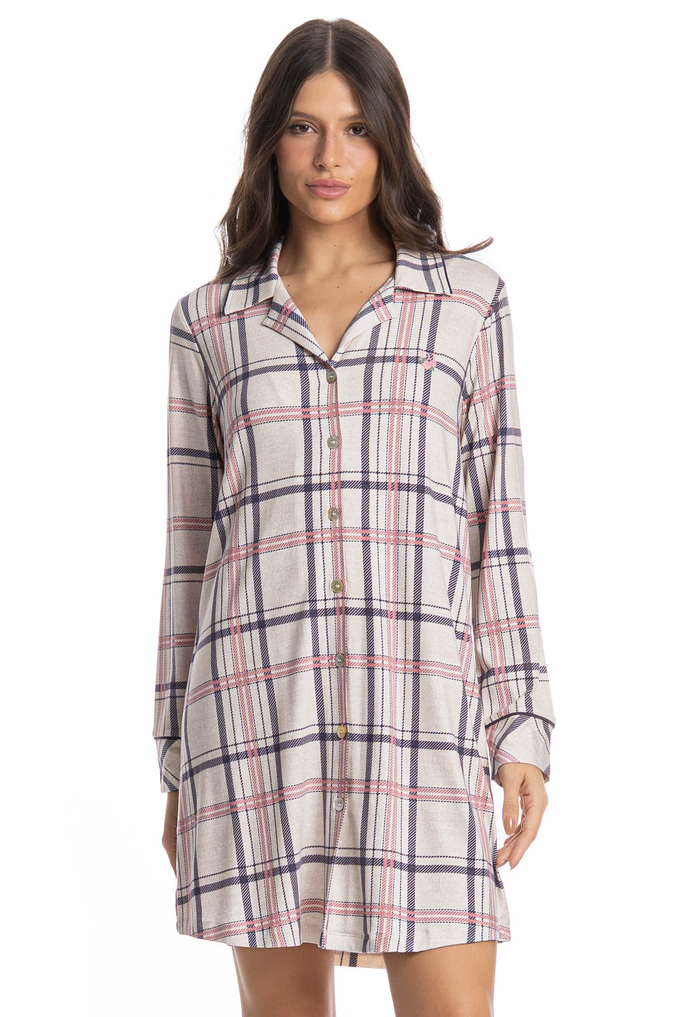 Camisão Abotoado Julia Branco - Imagem 1