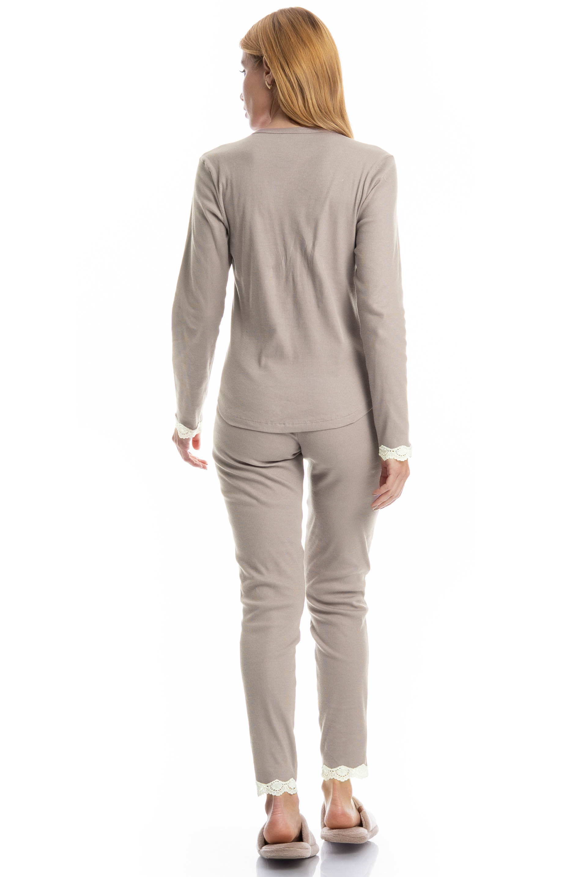 Pijama Feminino Longo Rib Charlote Rosa-3 - Imagem 2