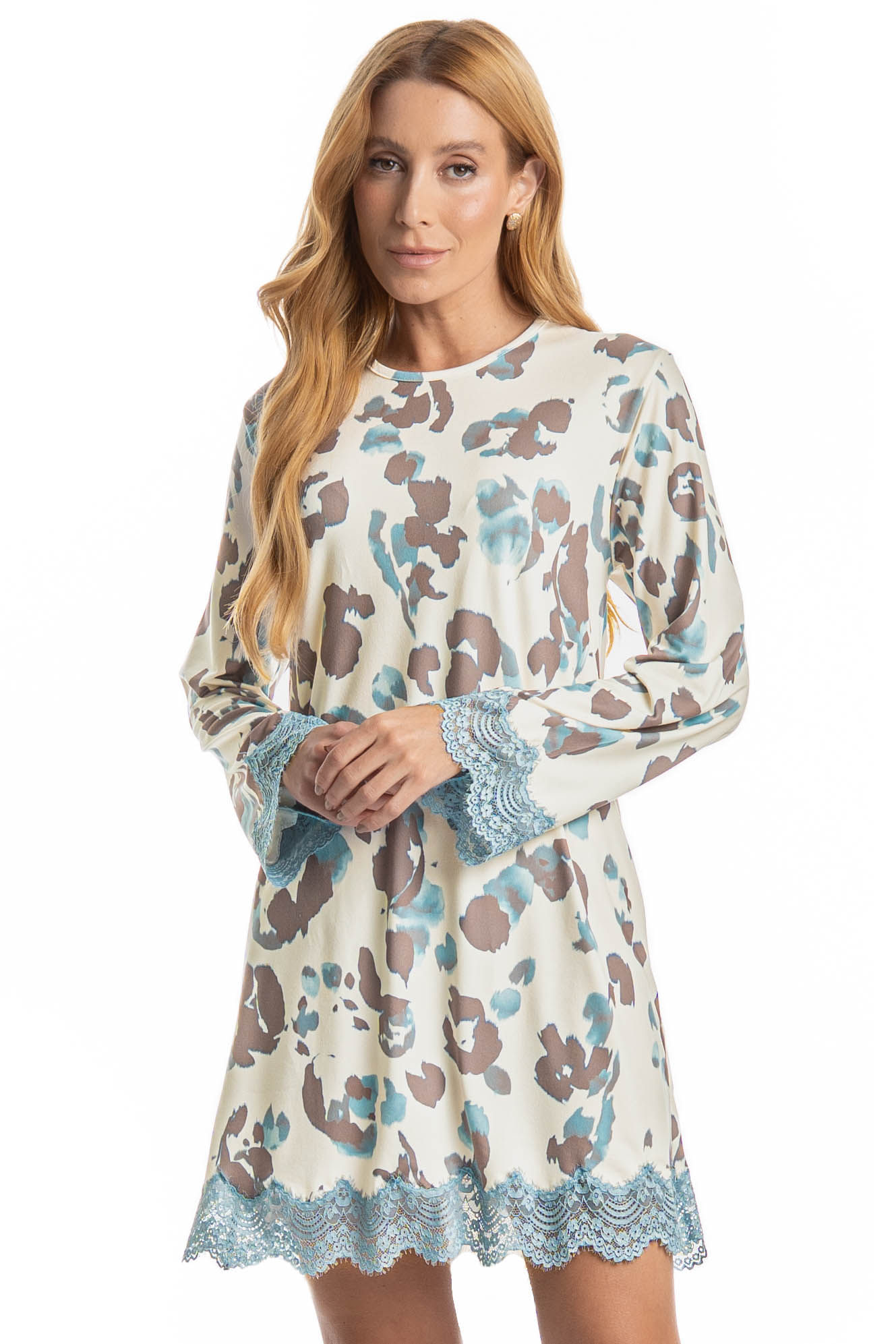 Camisão Manga Longa Serena Azul - Imagem 1