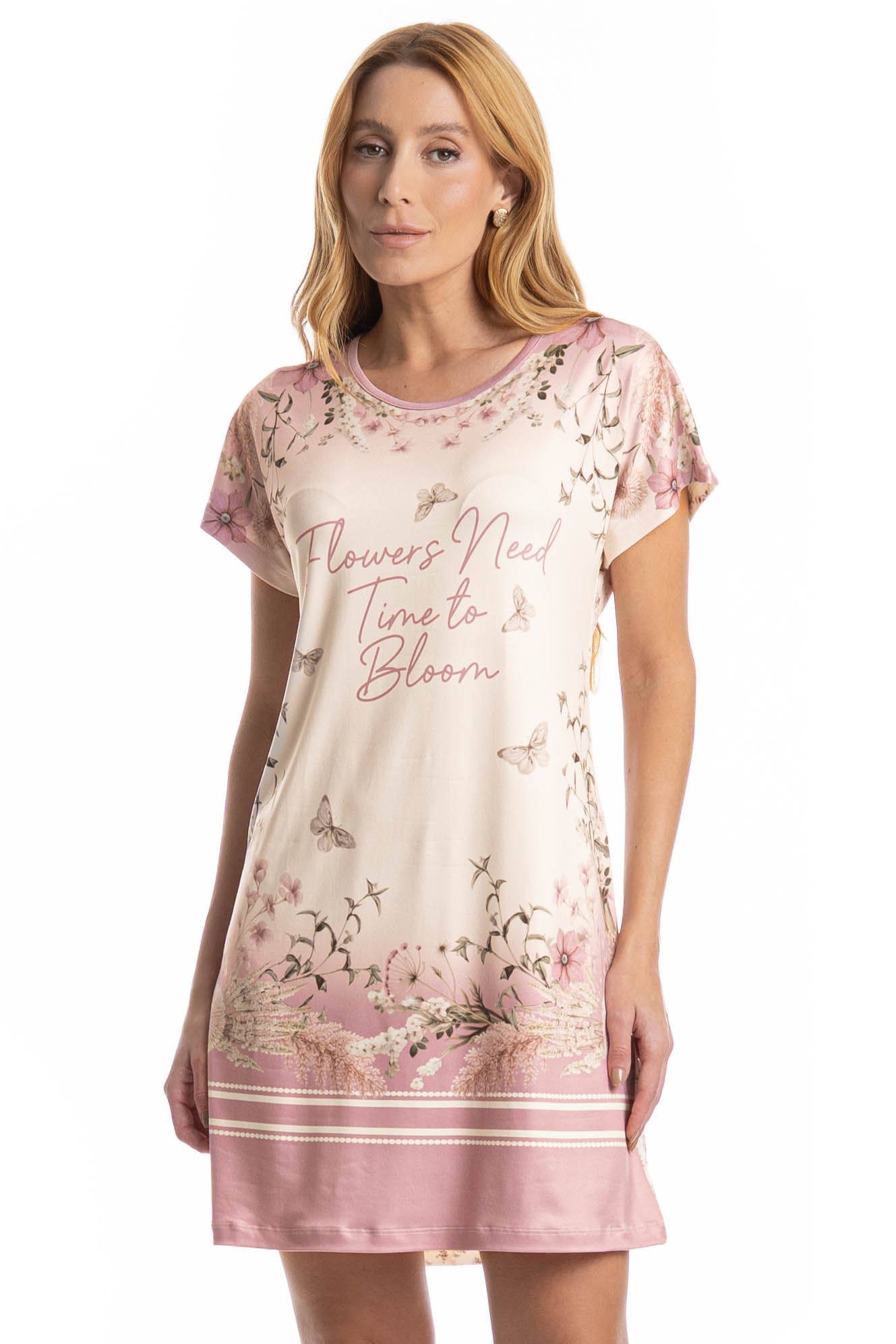 Camisão Manga Curta Alice Branco - Imagem 1