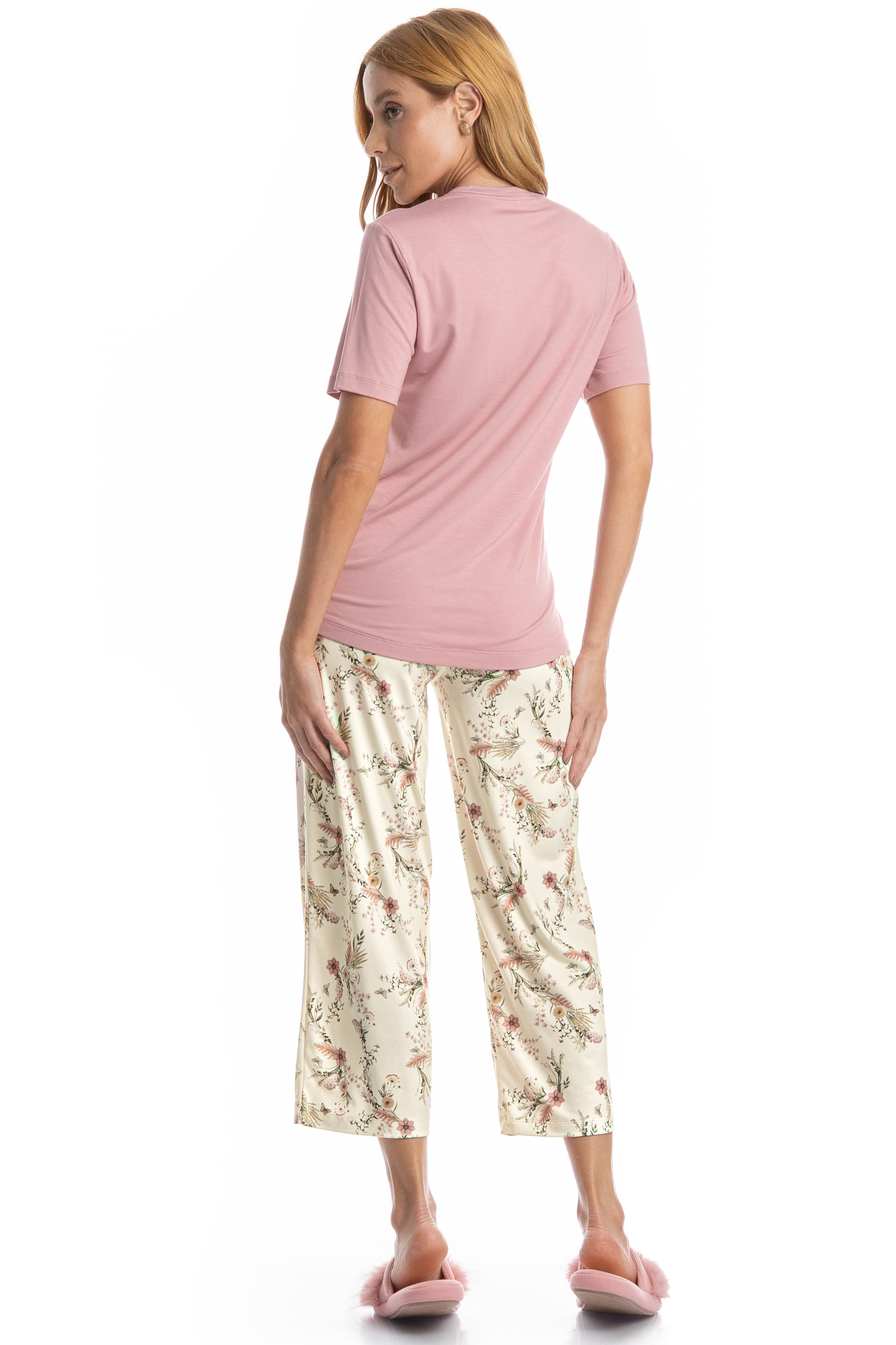 Pijama Feminino Capri Alice Branco - Imagem 2