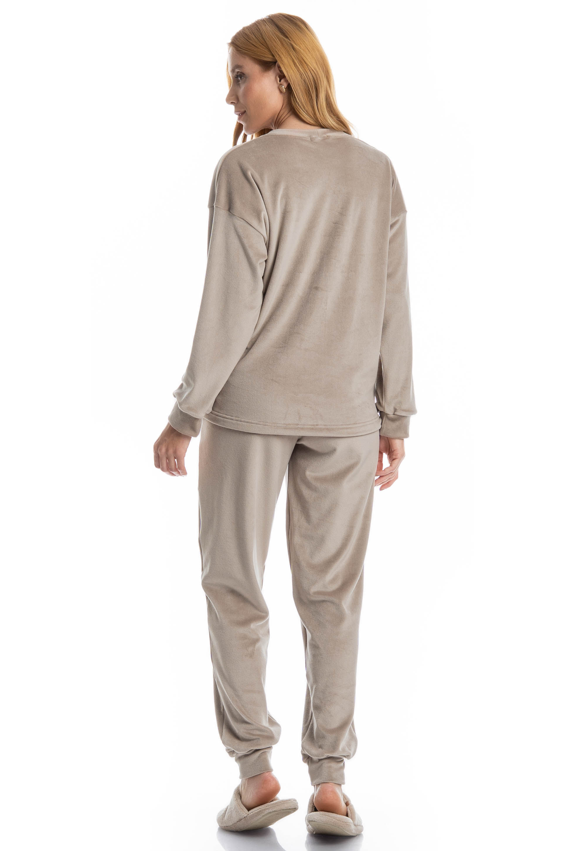 Pijama Feminino Longo Dolce Bege - Imagem 2