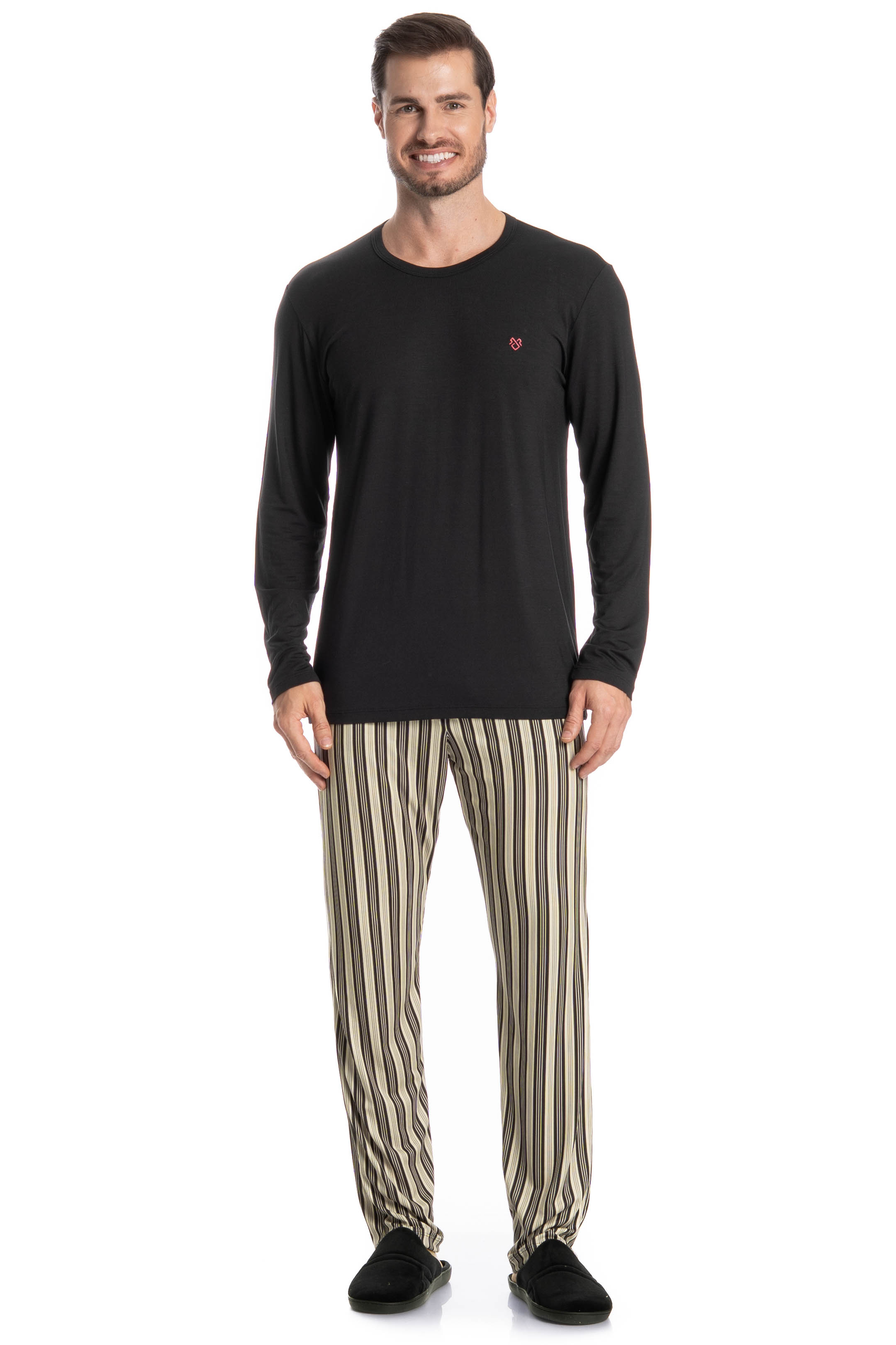 Pijama Masculino Longo Soulmate Preto - Imagem 1