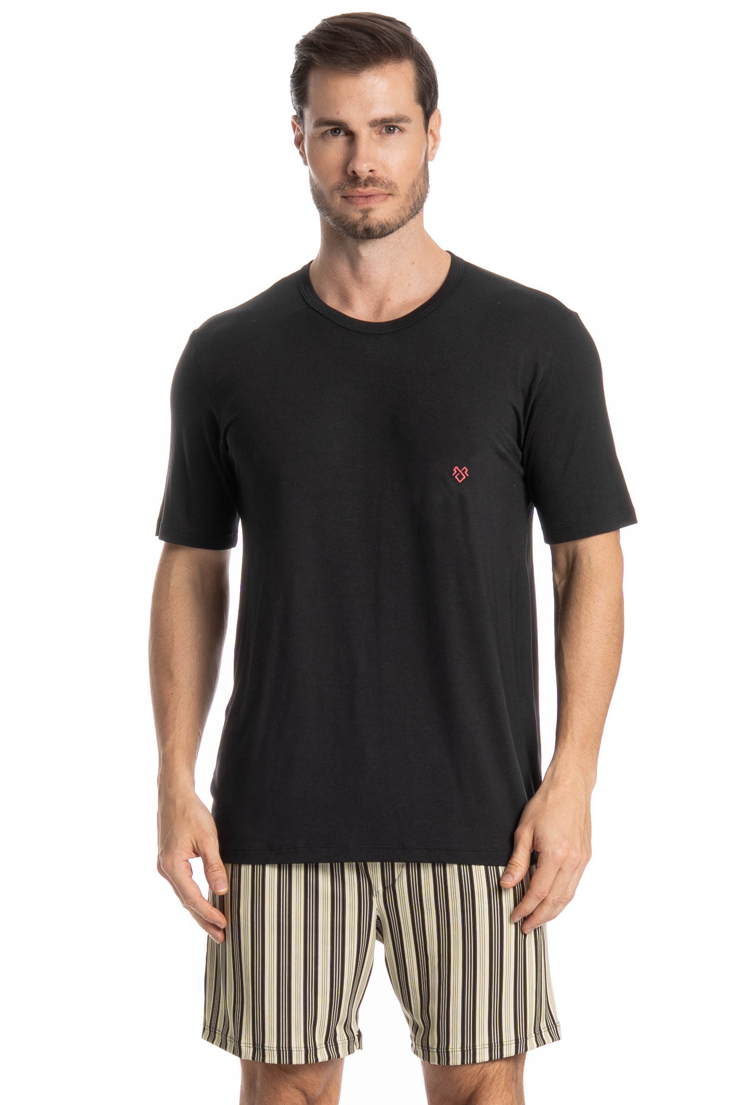 Pijama Masculino Curto Soulmate Preto - Imagem 1