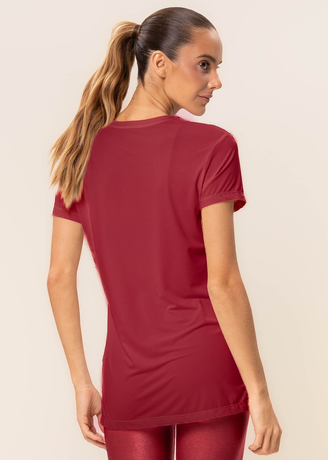 Camiseta Com Tela Glow Move Vivame Vermelho - Imagem 2