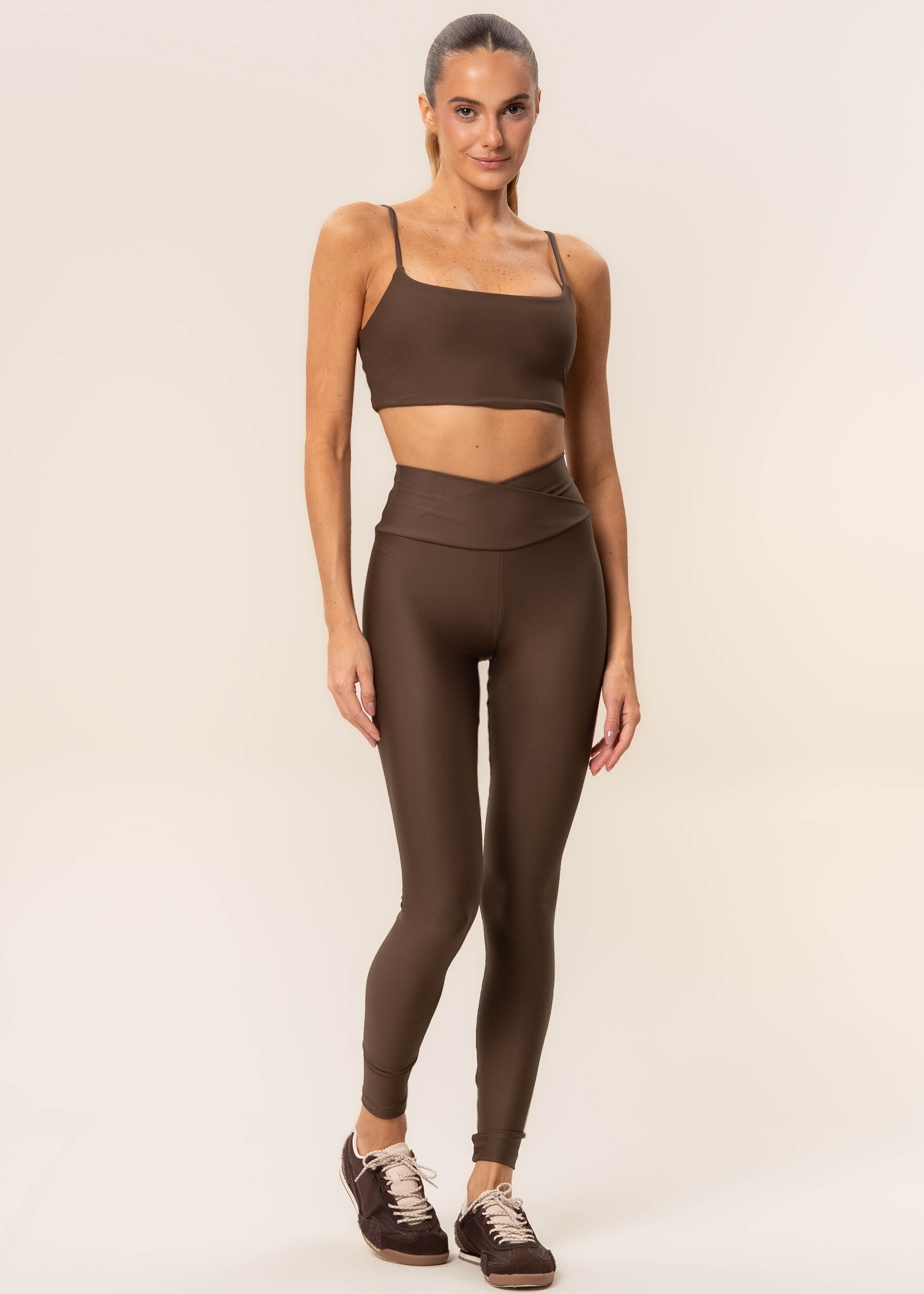 Calça Legging Wrap Shape Dark Brown Vivame Marrom - Imagem 1