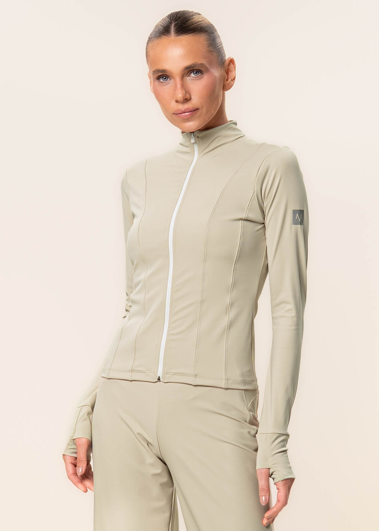 Jaqueta Fit Com Recortes Neutral Vivame Bege - Imagem 1