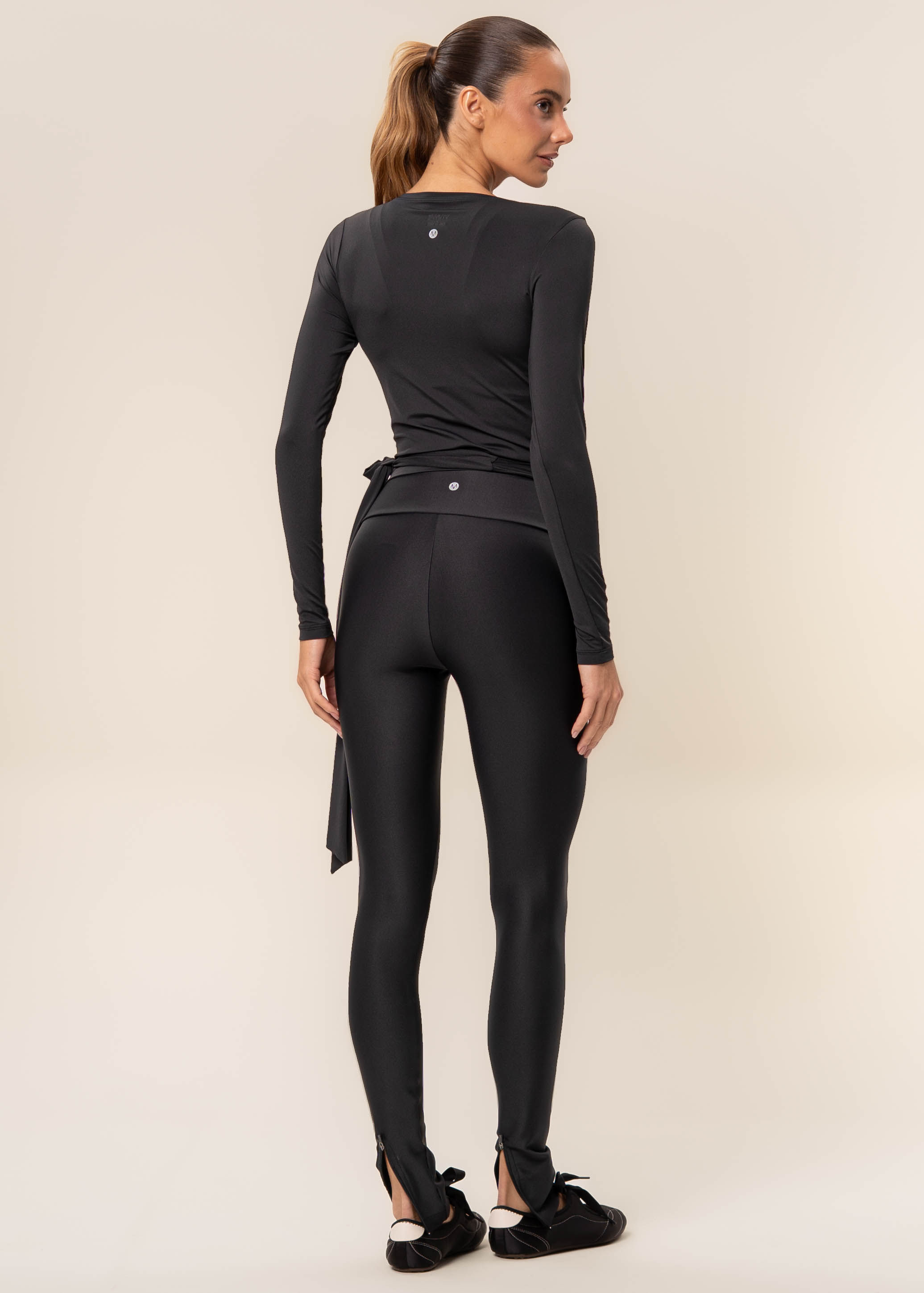 Calça Legging Seamless Shape Com Zíper Balance Vivame Preto - Imagem 2