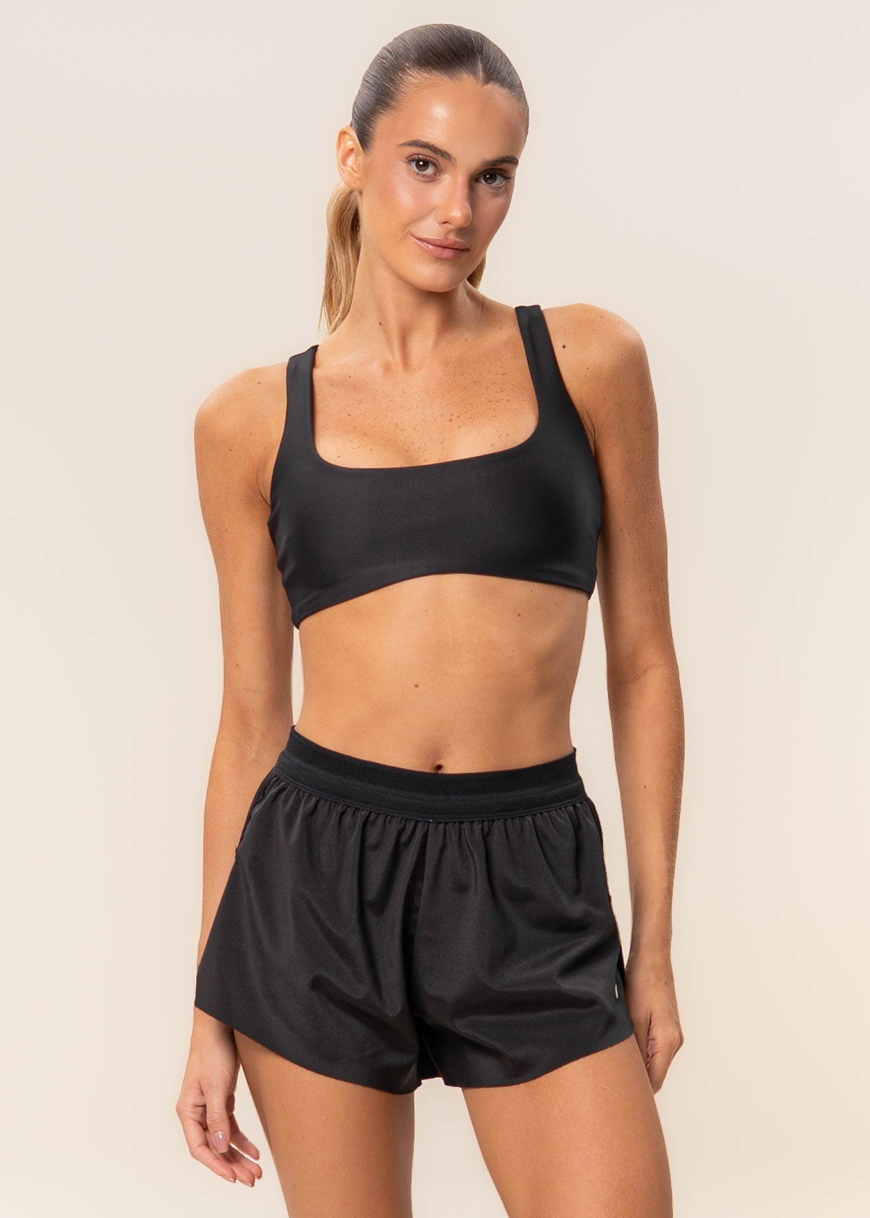 Shorts Plissado Cardio Vivame Preto - Imagem 1
