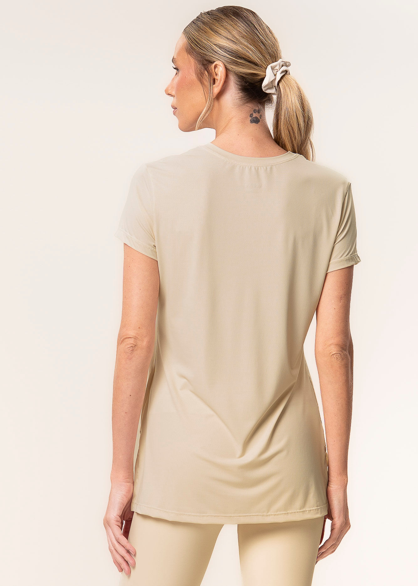 Camiseta Com Tela Balance Vivame Bege - Imagem 2
